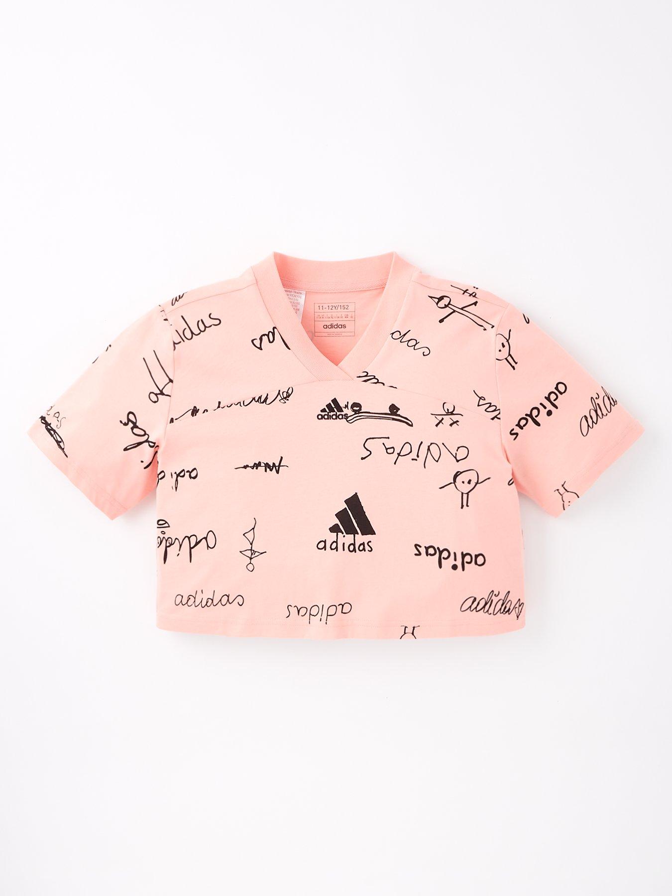 adidas-sportswear-junior-girls-brand-love-cropped-t-shirt-pinkblackfront