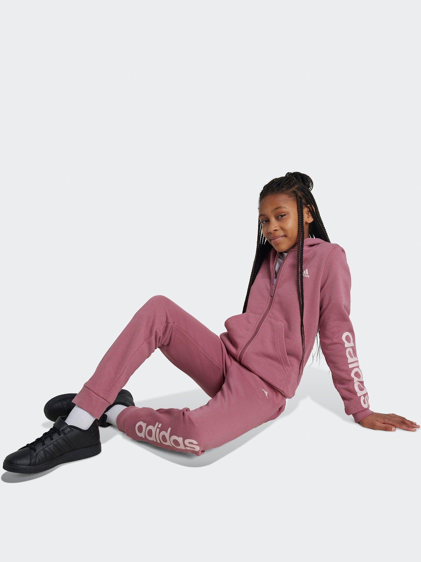 adidas-sportswear-junior-girls-essentials-linear-logo-zip-through-hoodie-pinkstillFront