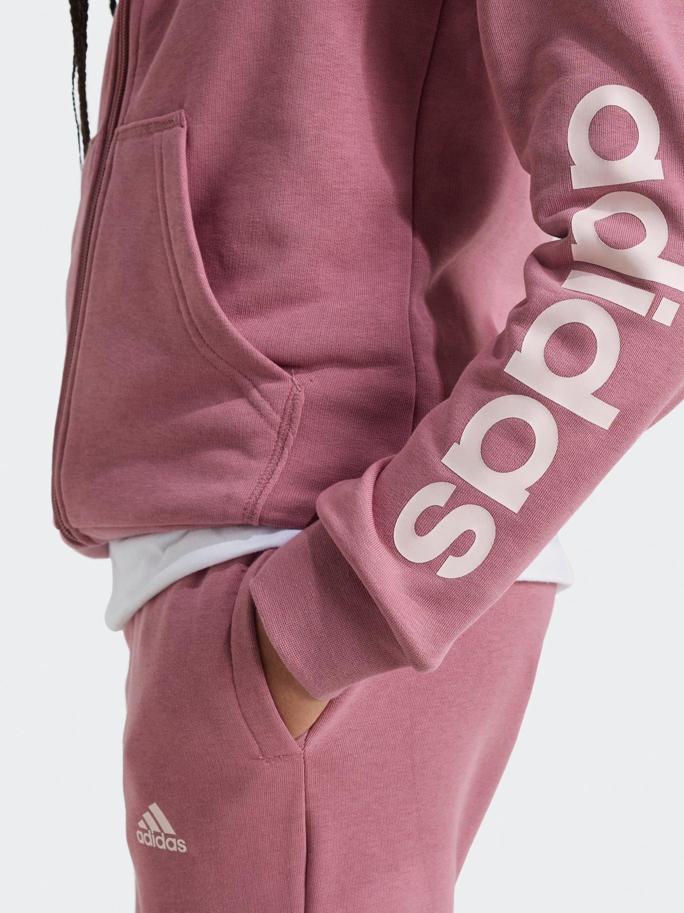 adidas-sportswear-junior-girls-essentials-linear-logo-zip-through-hoodie-pinkoutfit