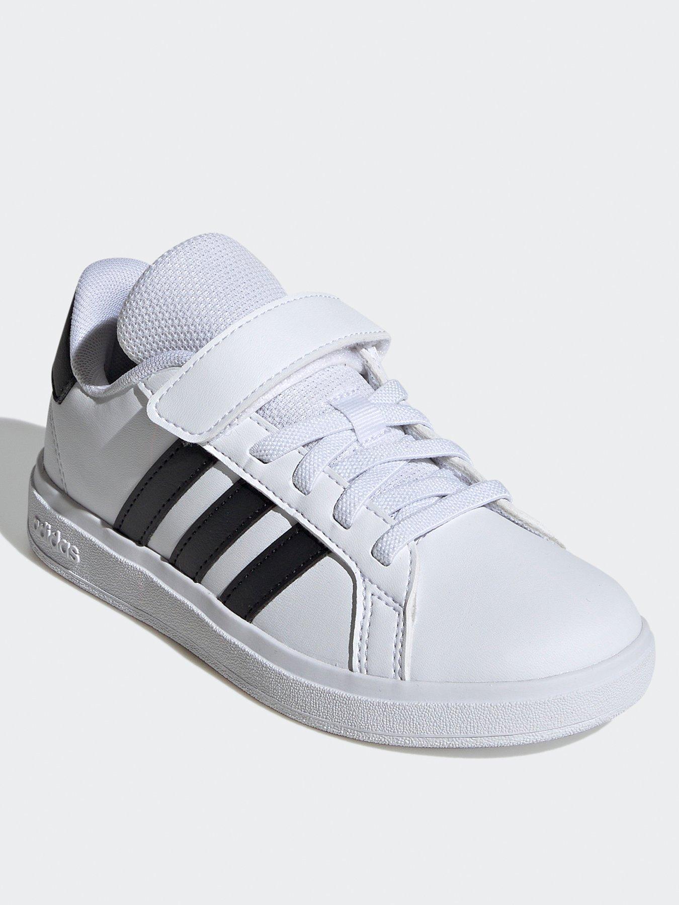 adidas-sportswear-kids-grand-court-20-elasticated-trainers-whiteblackstillFront