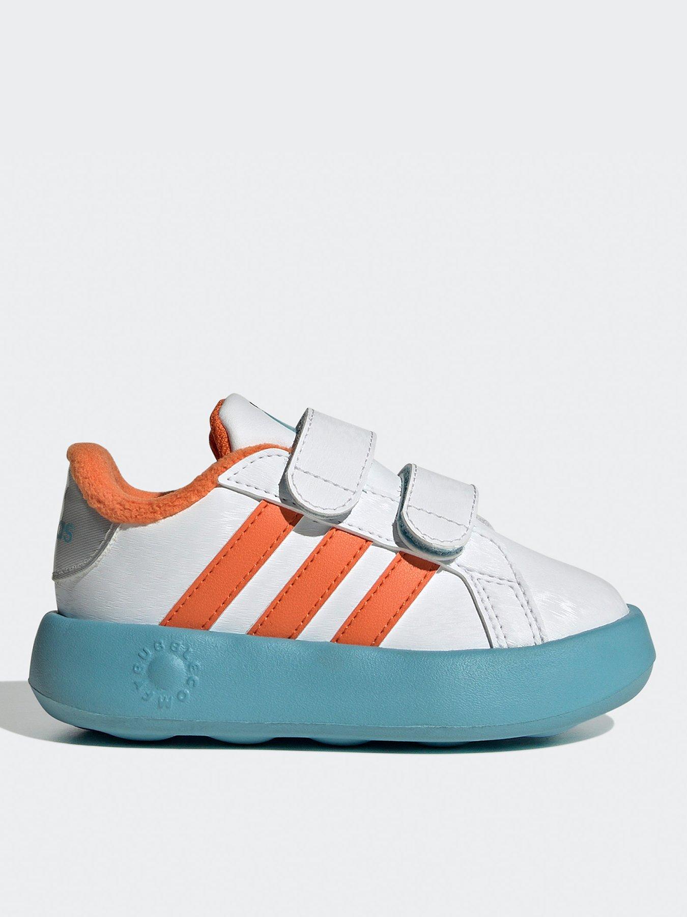 adidas-sportswear-infant-grand-court-olaf-velcro-trainers-whiteorange