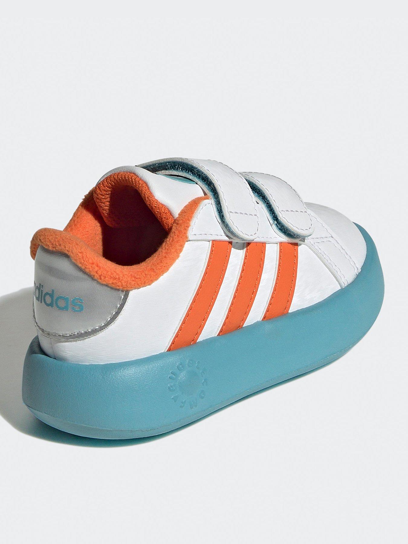 adidas-sportswear-infant-grand-court-olaf-velcro-trainers-whiteorangeback