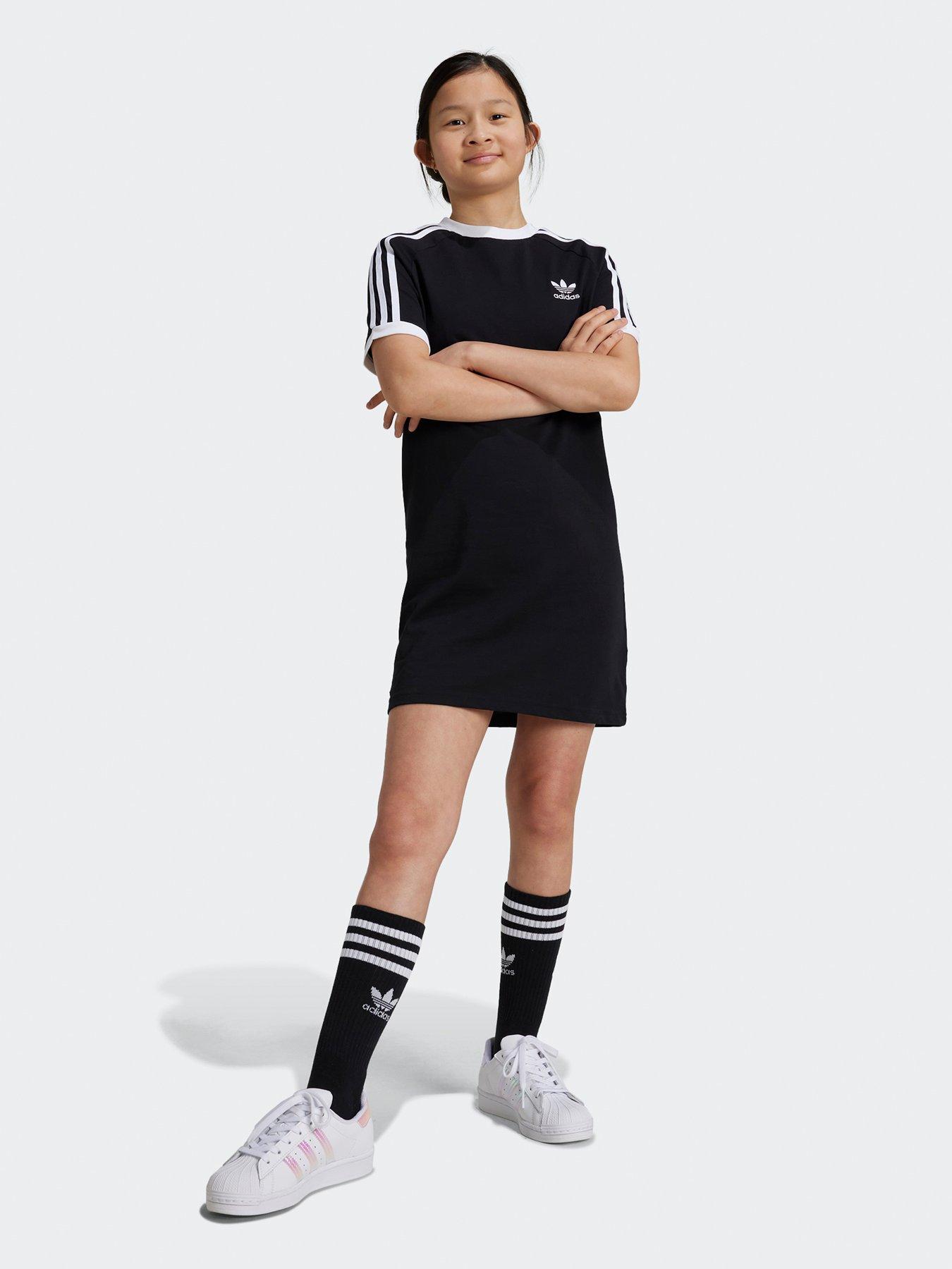 adidas-originals-older-girls-tee-dress-blackstillFront