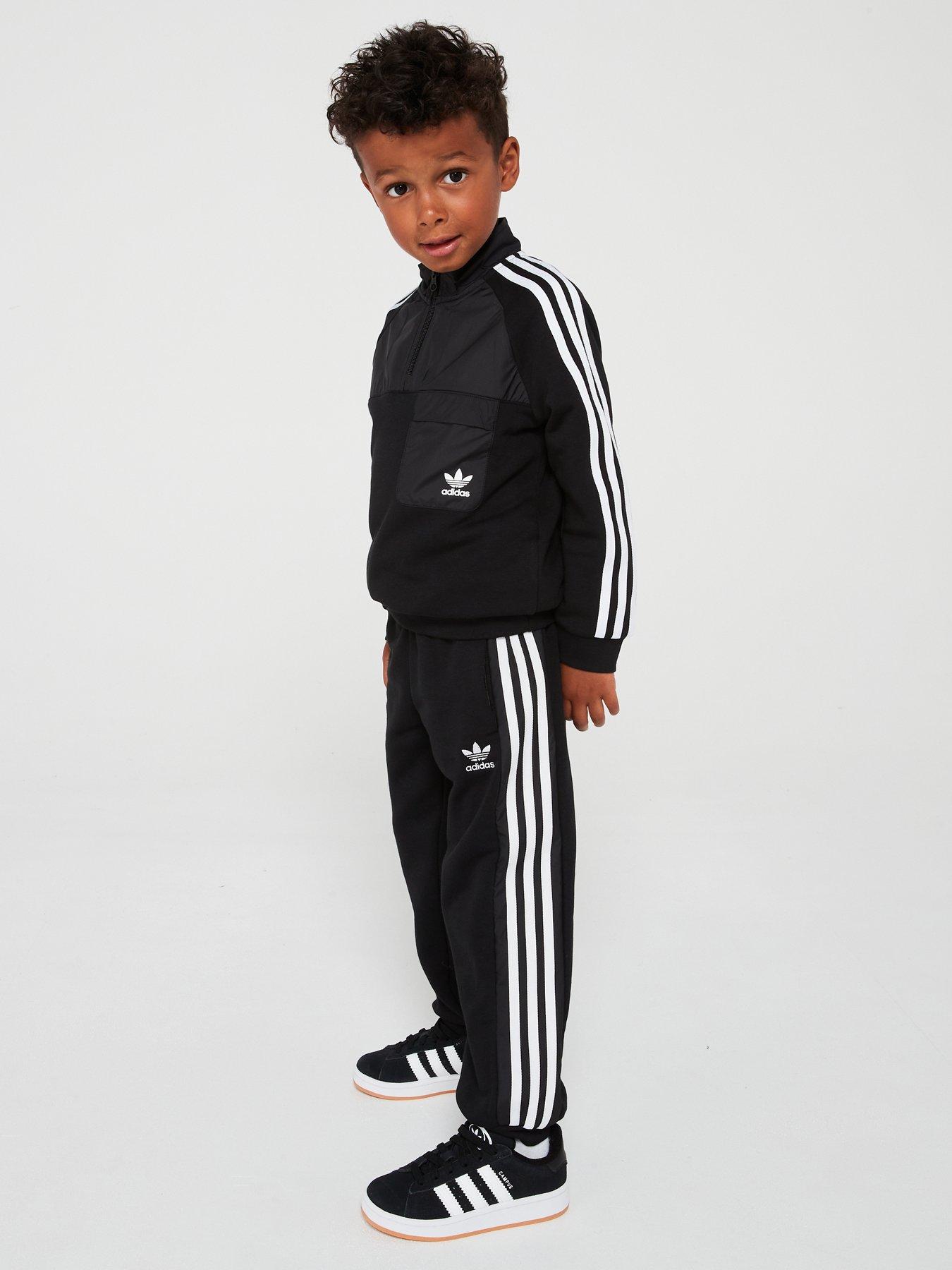 adidas-originals-unisex-kids-half-zip-crew-set-black