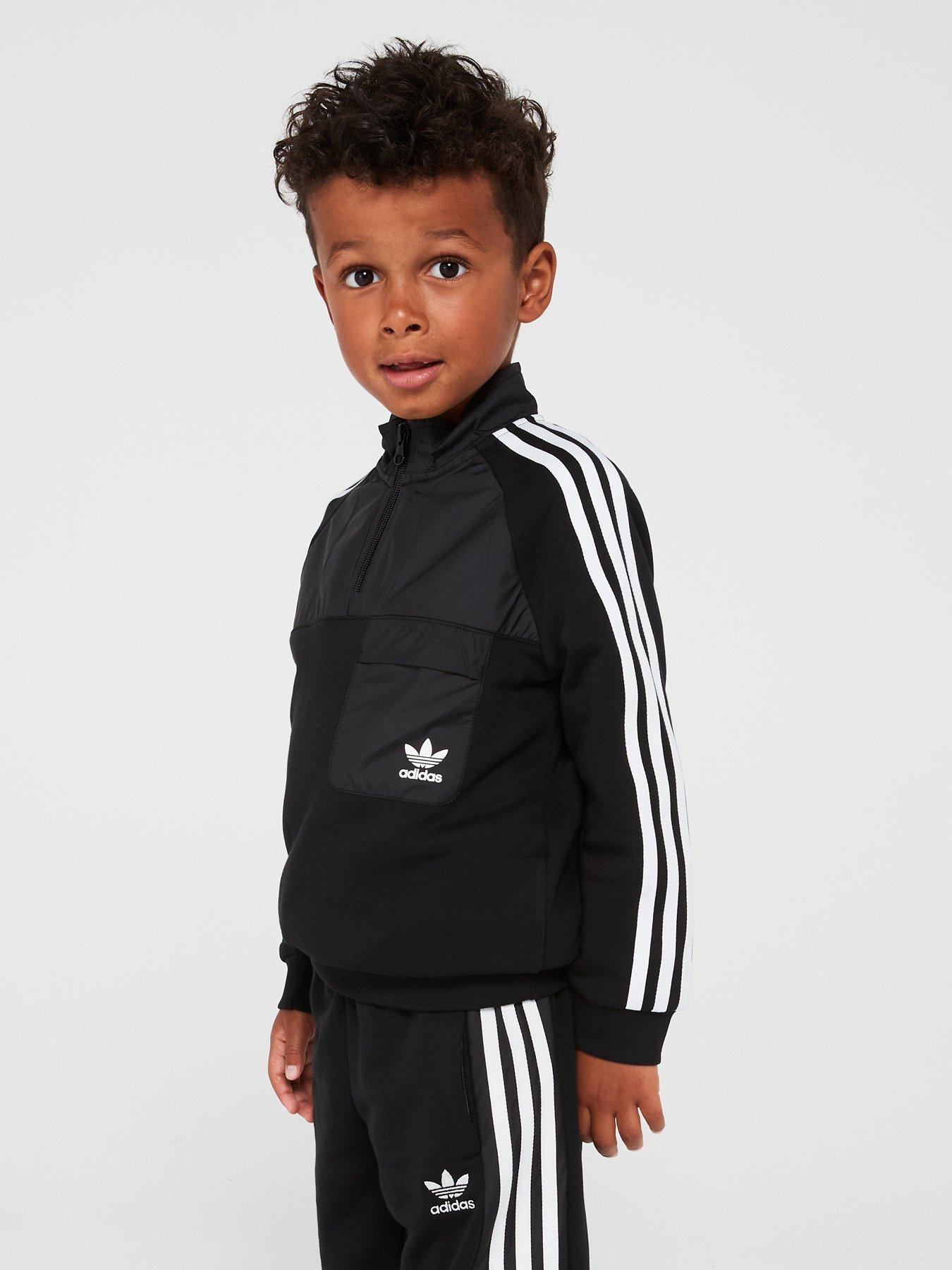 adidas-originals-unisex-kids-half-zip-crew-set-blackoutfit