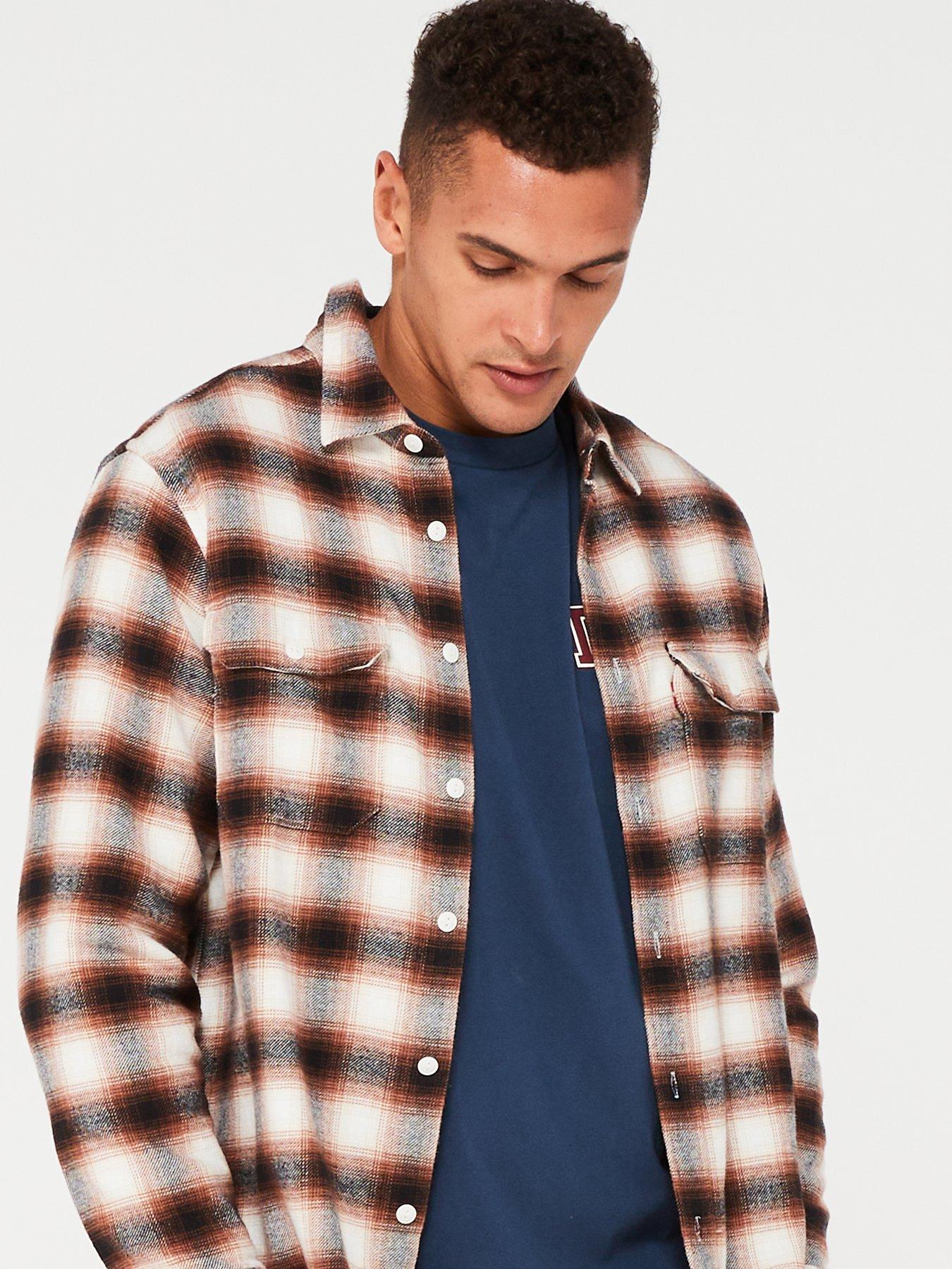 levis-levis-button-down-long-sleeve-check-shirt-brownoutfit