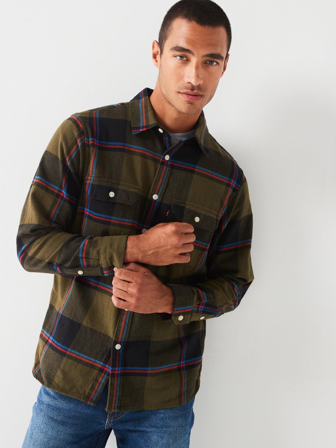 levis-button-down-long-sleeve-check-shirt-green