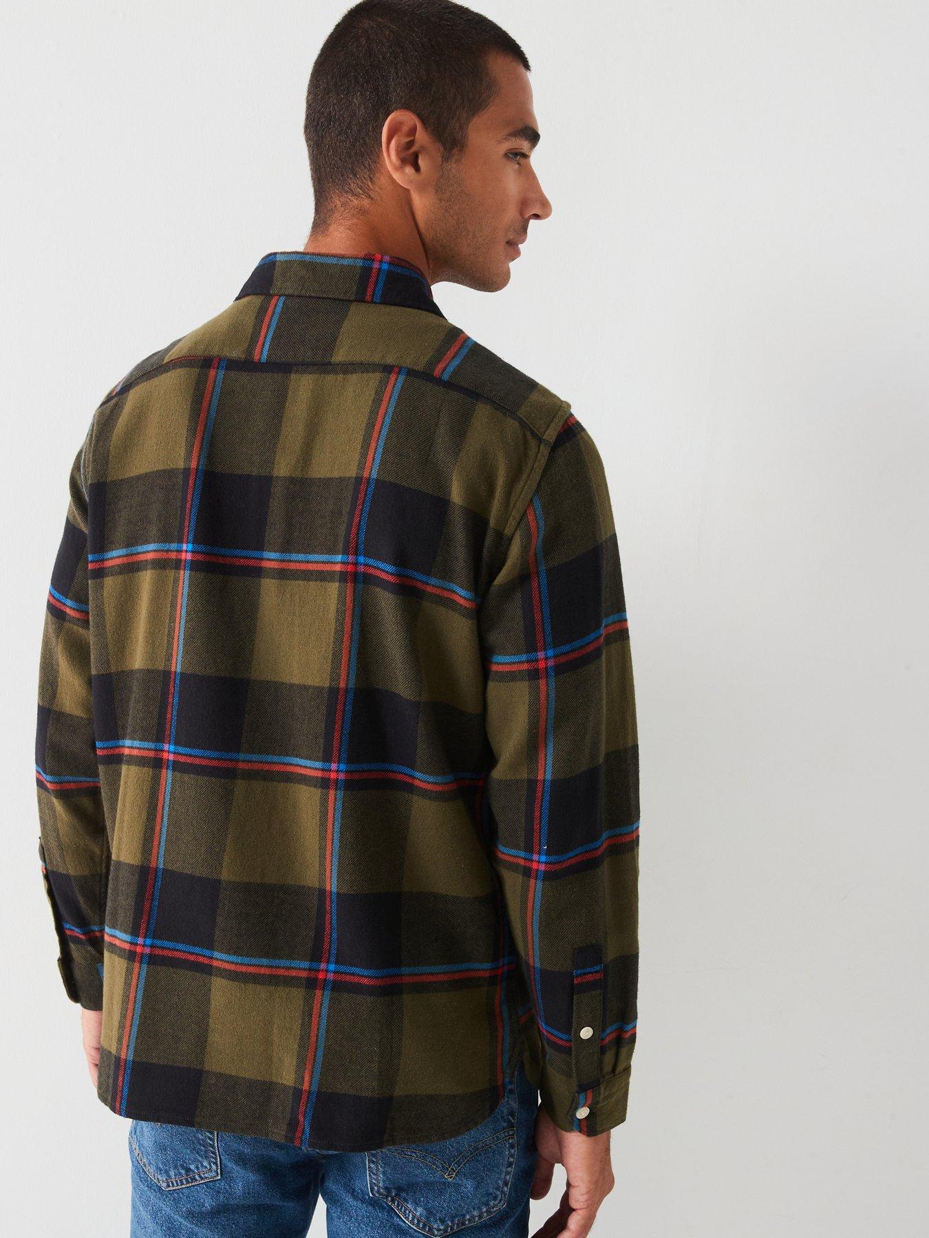 levis-levis-button-down-long-sleeve-check-shirt-greenstillFront