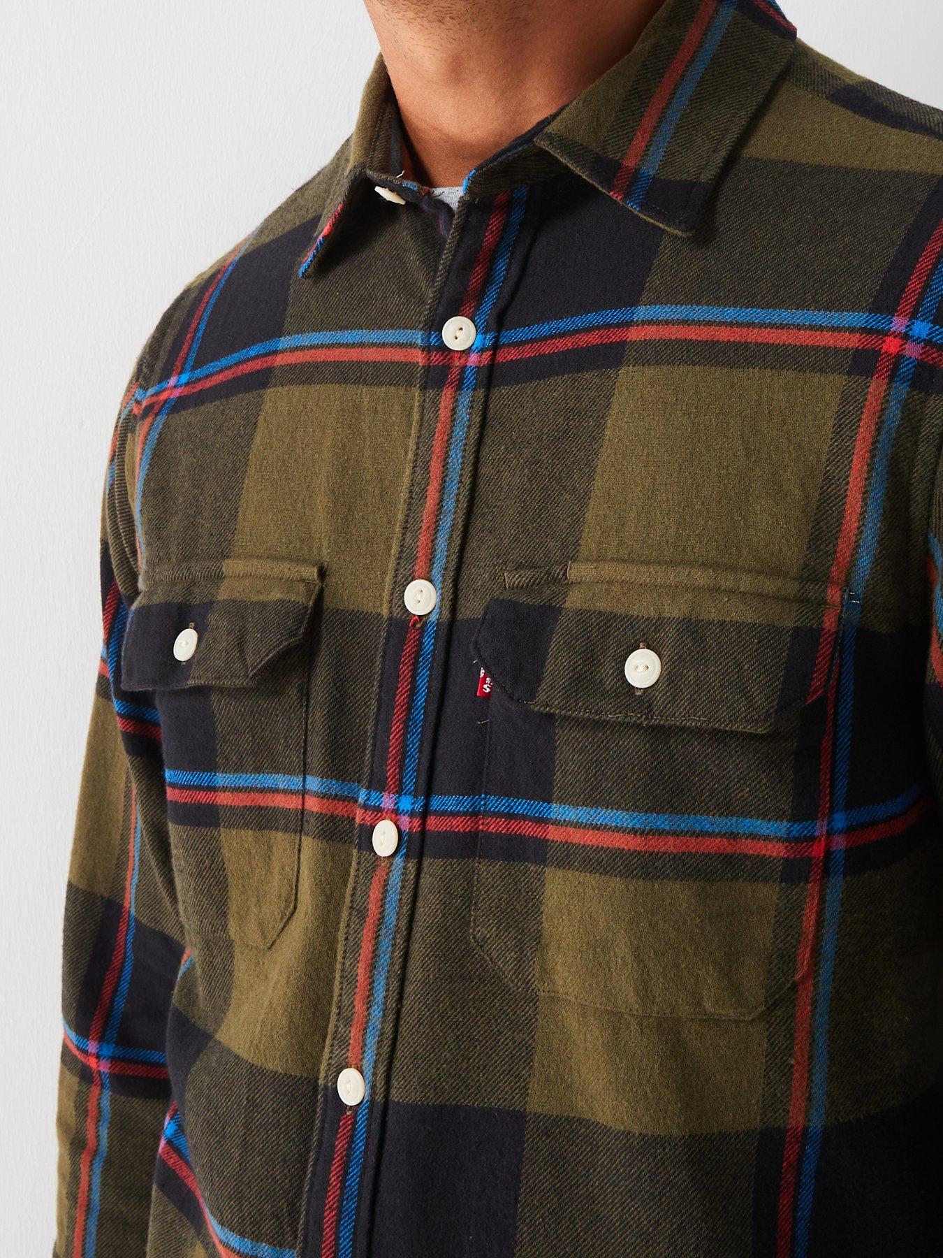 levis-levis-button-down-long-sleeve-check-shirt-greenoutfit