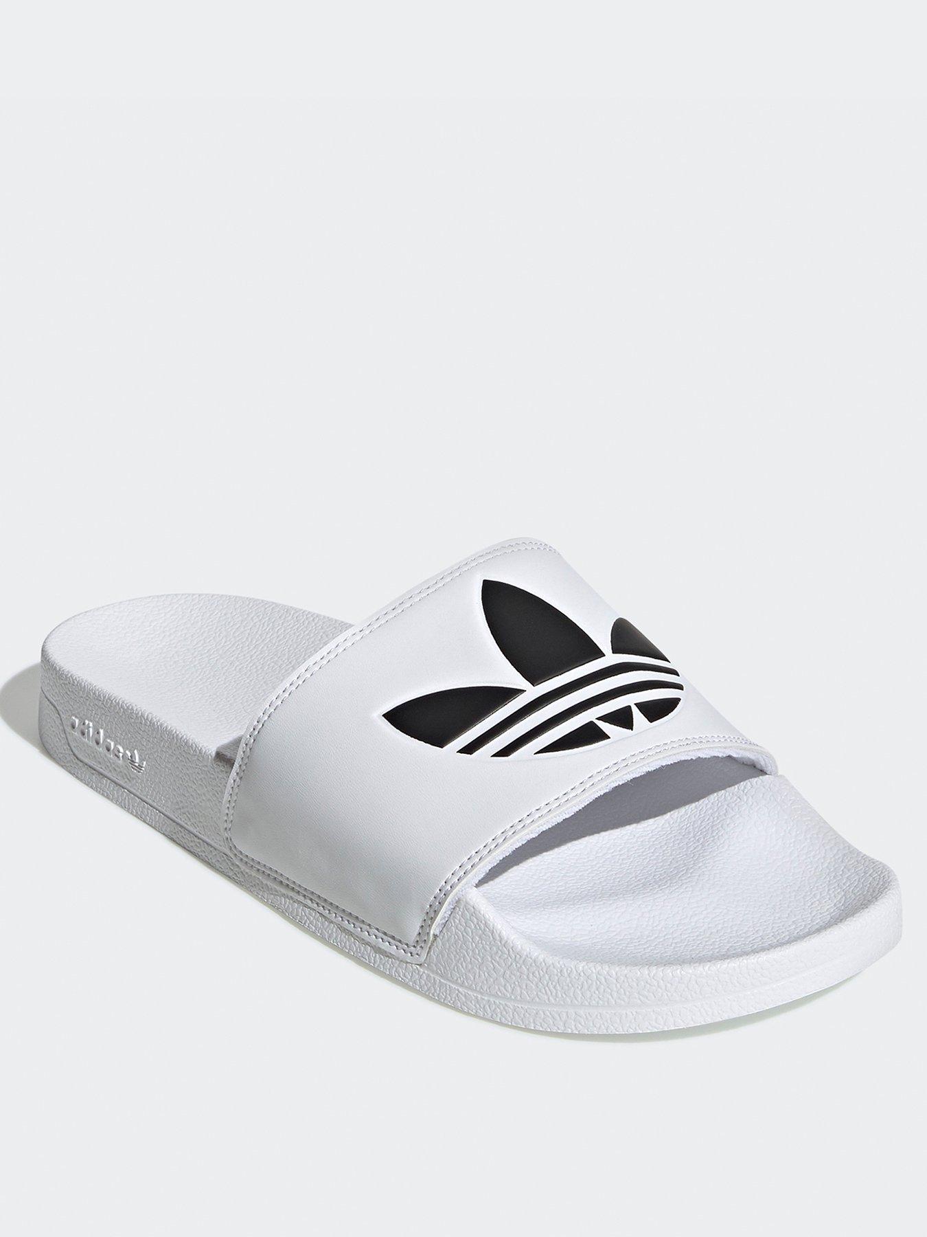 adidas-originals-unisex-adilette-lite-slider-whiteblackstillFront