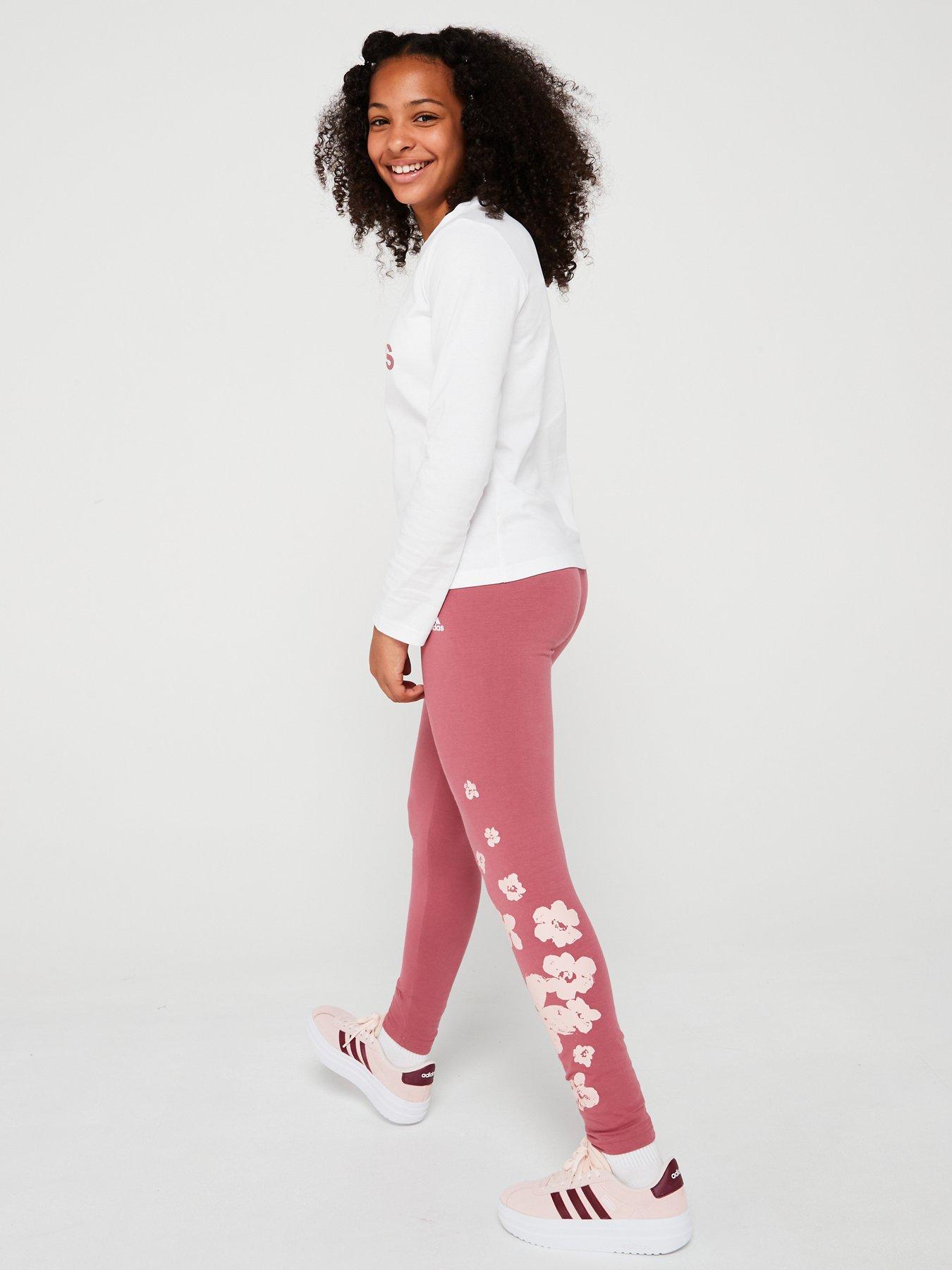 adidas-sportswear-junior-girls-flower-long-sleeve-top-and-legging-set-whitepurplestillFront