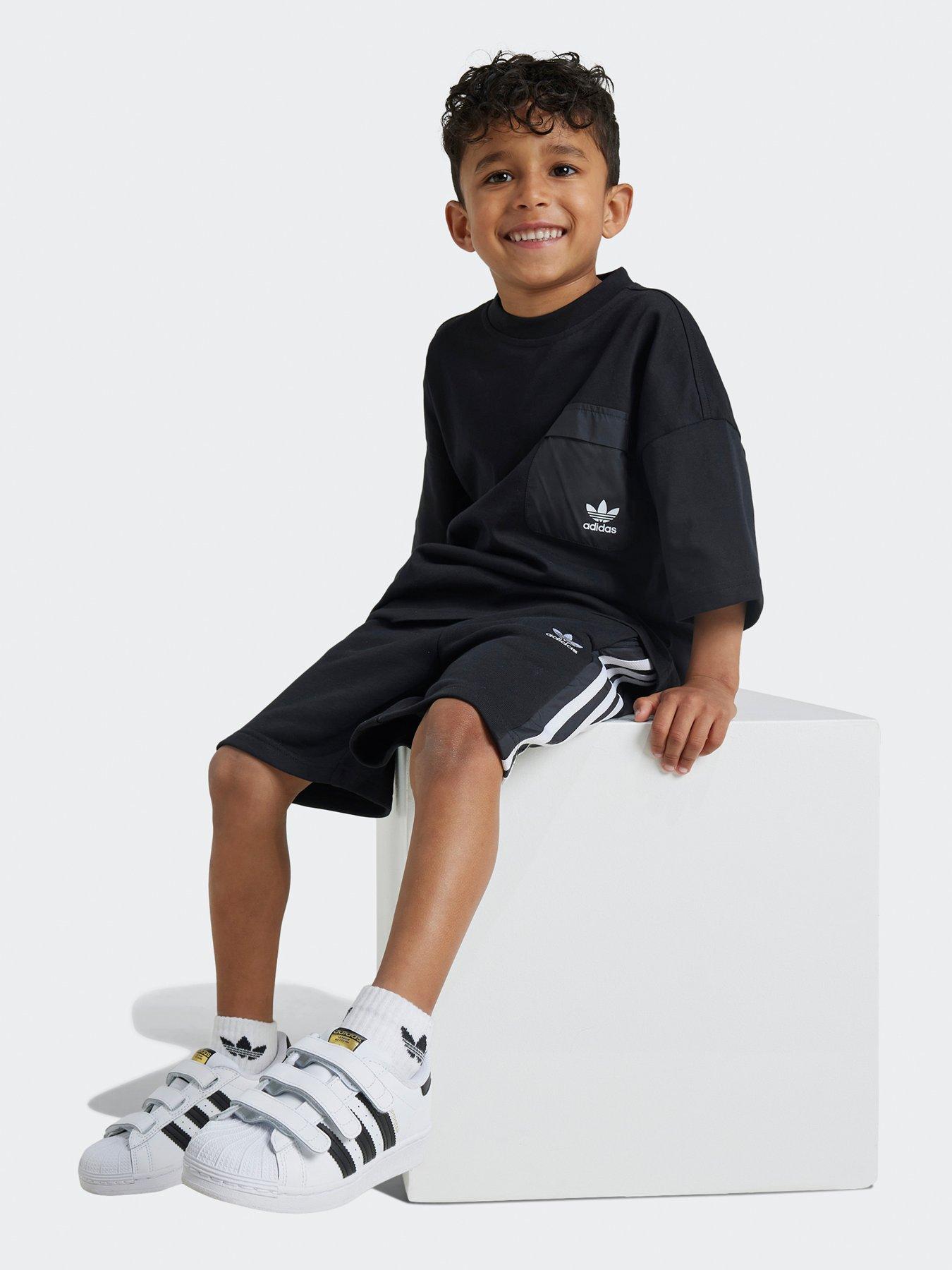 adidas-originals-unisex-kids-short-tee-set-blackstillFront