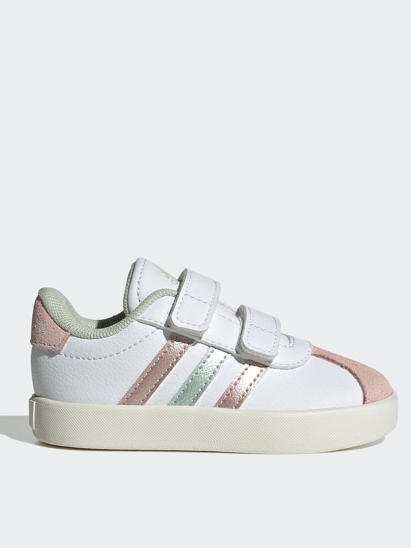 adidas-sportswear-infant-vl-court-30-velcro-trainers-whitegreenfront