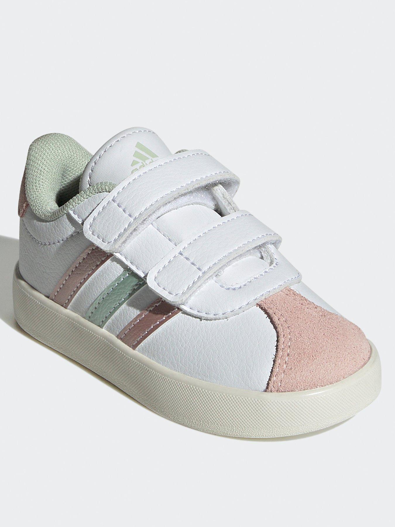 adidas-sportswear-infant-vl-court-30-velcro-trainers-whitegreenstillFront