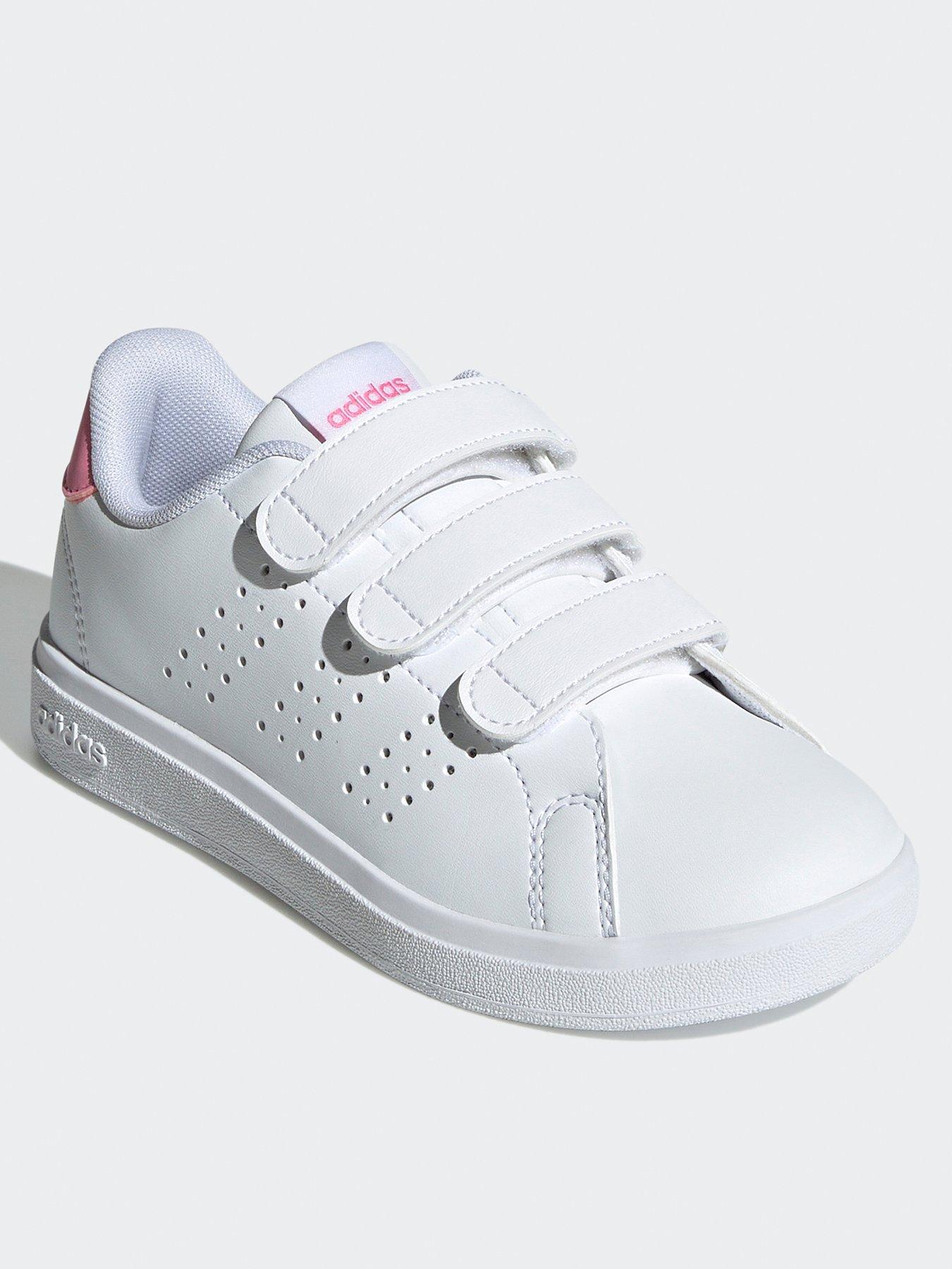 adidas-sportswear-kids-advantage-base-20-velcro-trainers-whitepinkstillFront