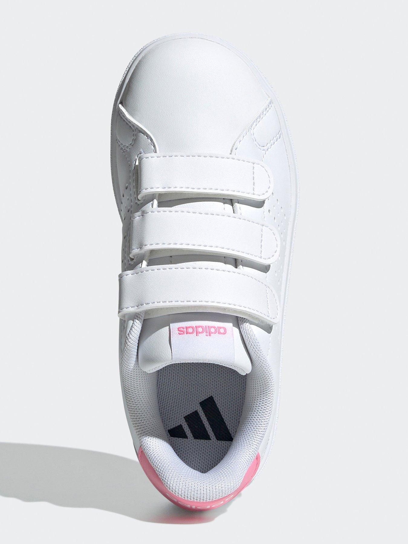 adidas-sportswear-kids-advantage-base-20-velcro-trainers-whitepinkoutfit