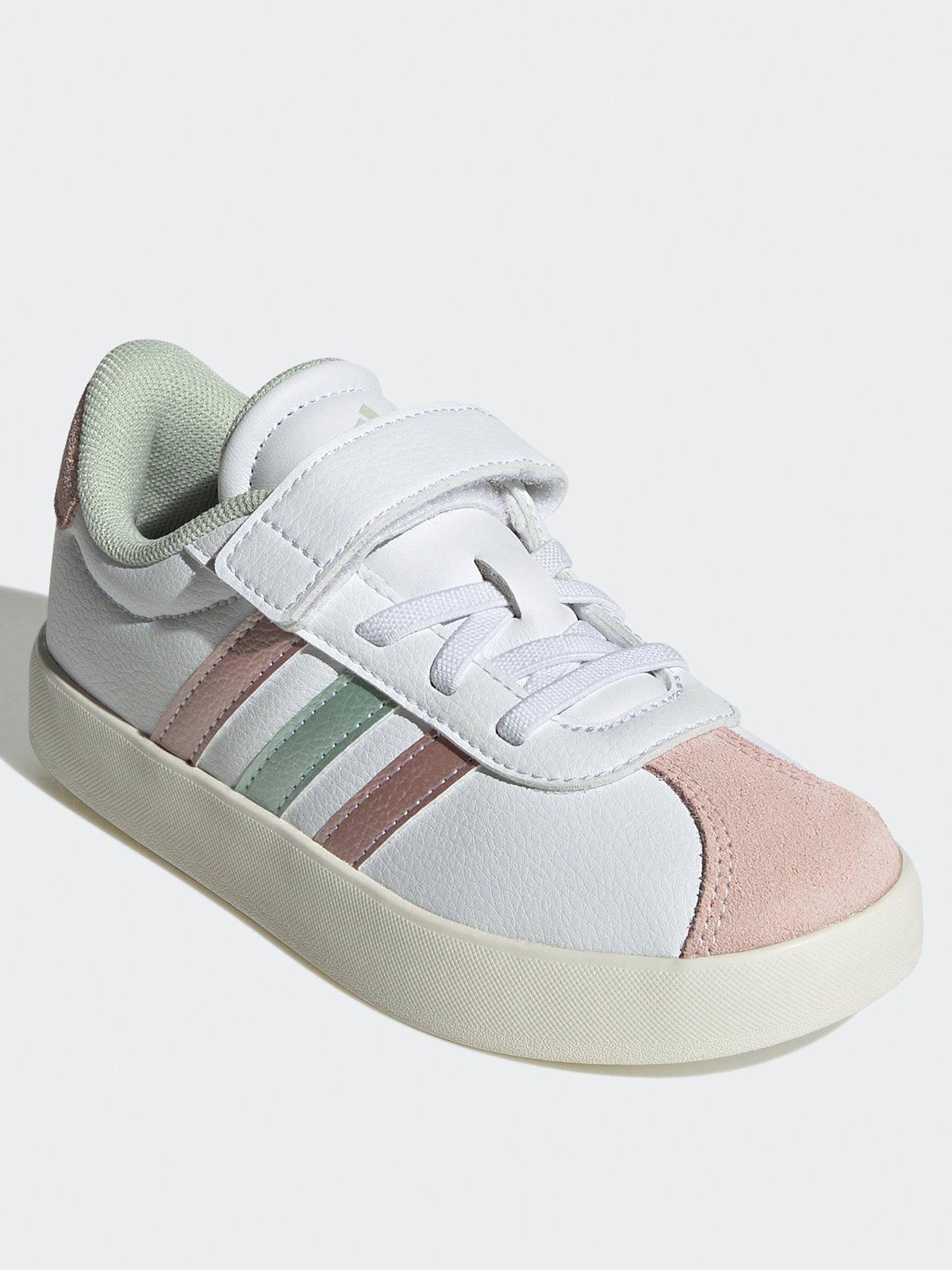 adidas-sportswear-kids-vl-court-30-elasticated-trainers-whitegreenstillFront