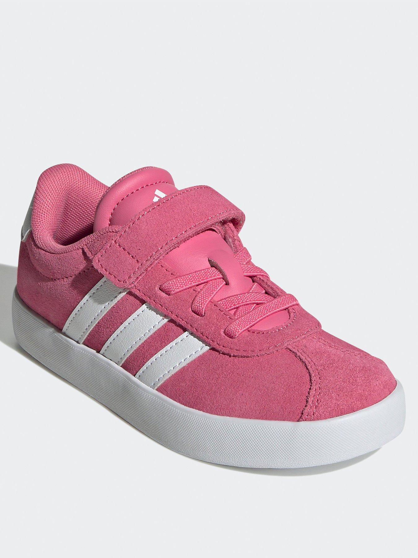 adidas-sportswear-kids-vl-court-30-elasticated-trainers-pinkwhitestillFront