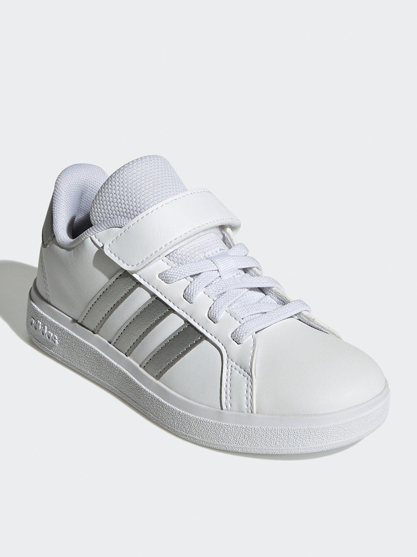 adidas-sportswear-kids-grand-court-20-elasticated-trainers-whitesilverstillFront