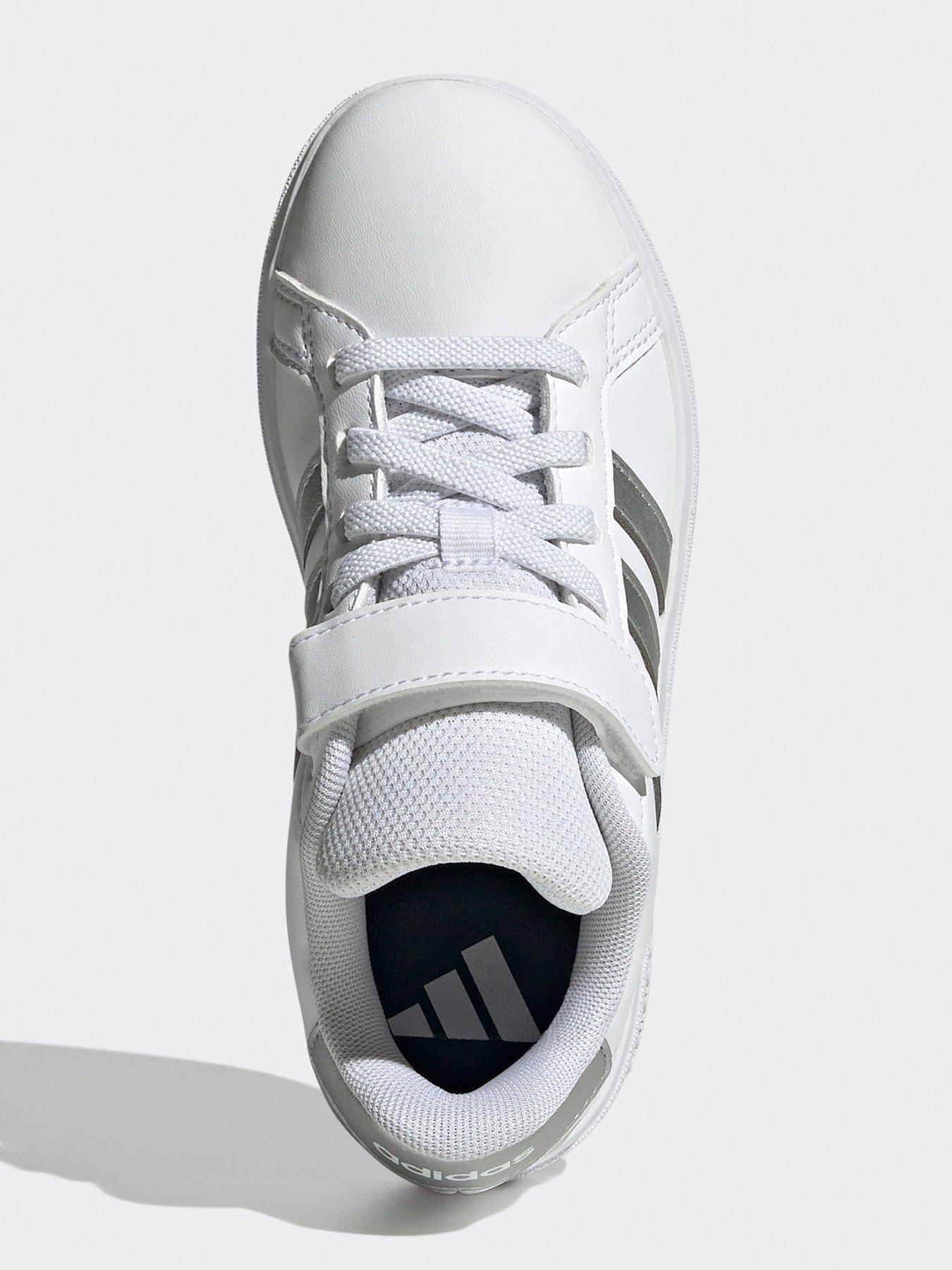 adidas-sportswear-kids-grand-court-20-elasticated-trainers-whitesilveroutfit