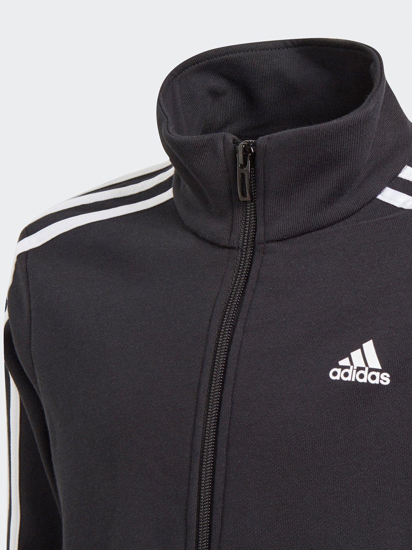 adidas-sportswear-junior-boys-essentials-zip-through-top-blackdetail