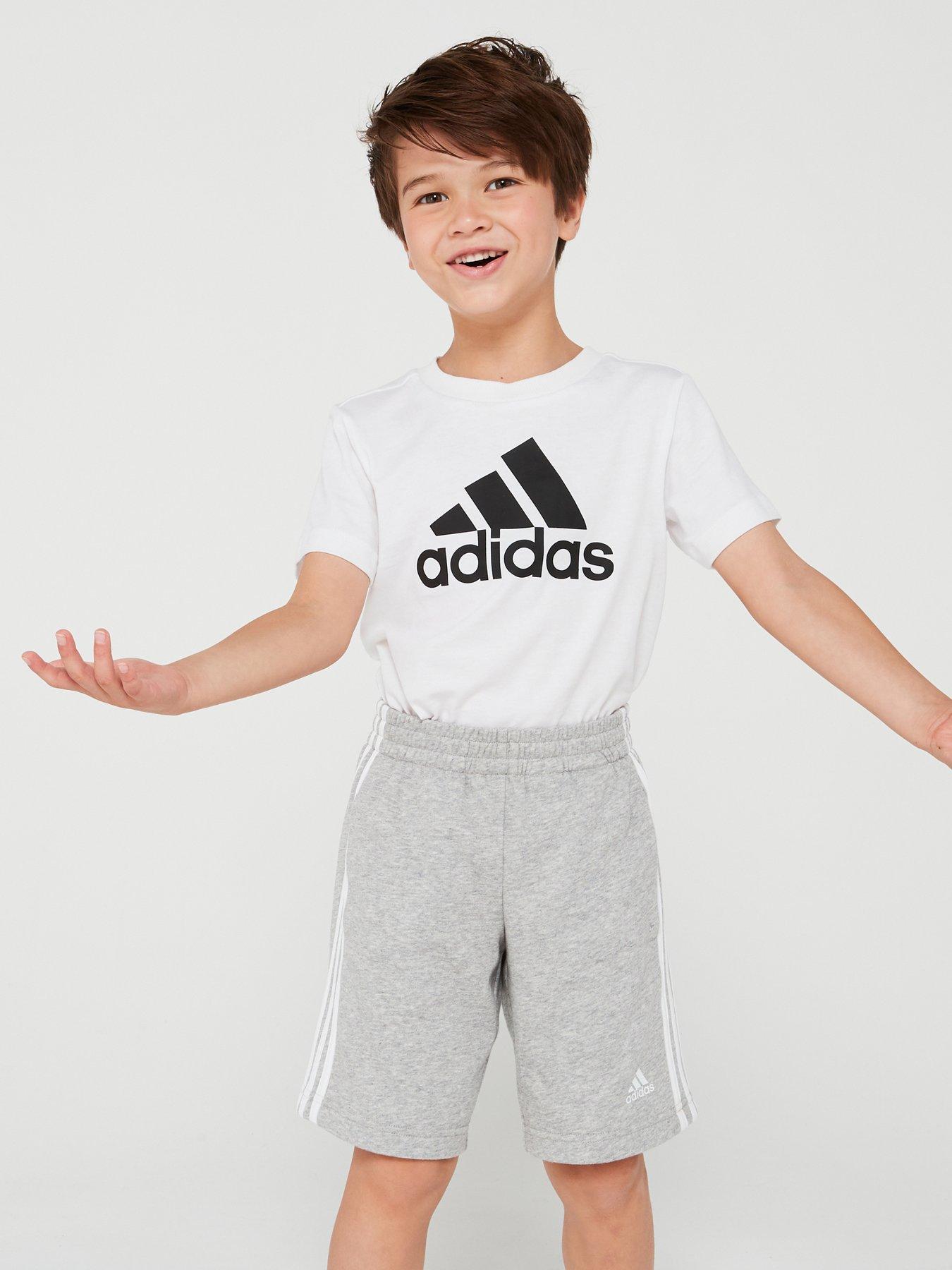 adidas-sportswear-kids-unisex-essentials-3-stripe-shorts-grey