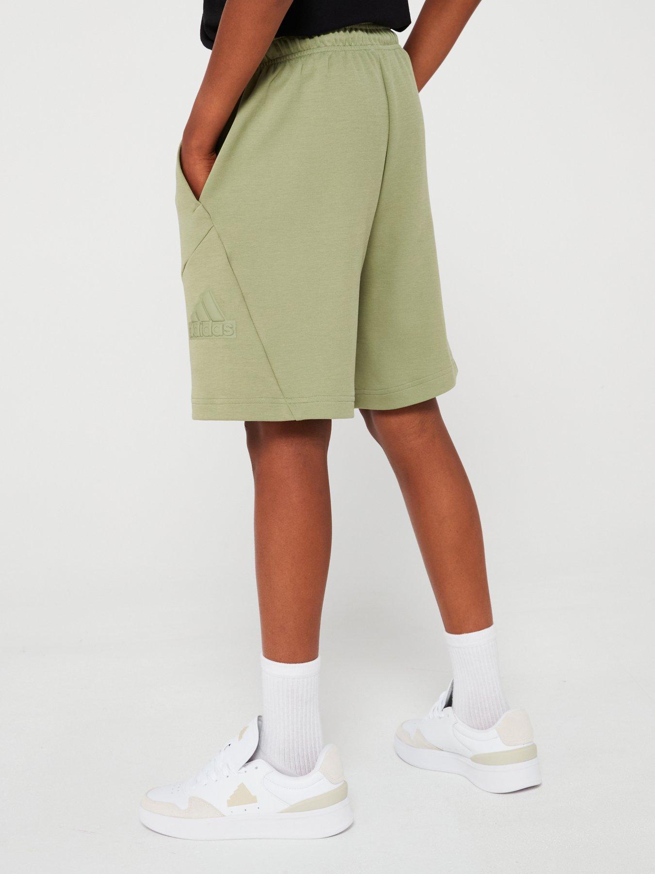 adidas-sportswear-junior-boys-future-icons-fleece-shorts-greenstillFront