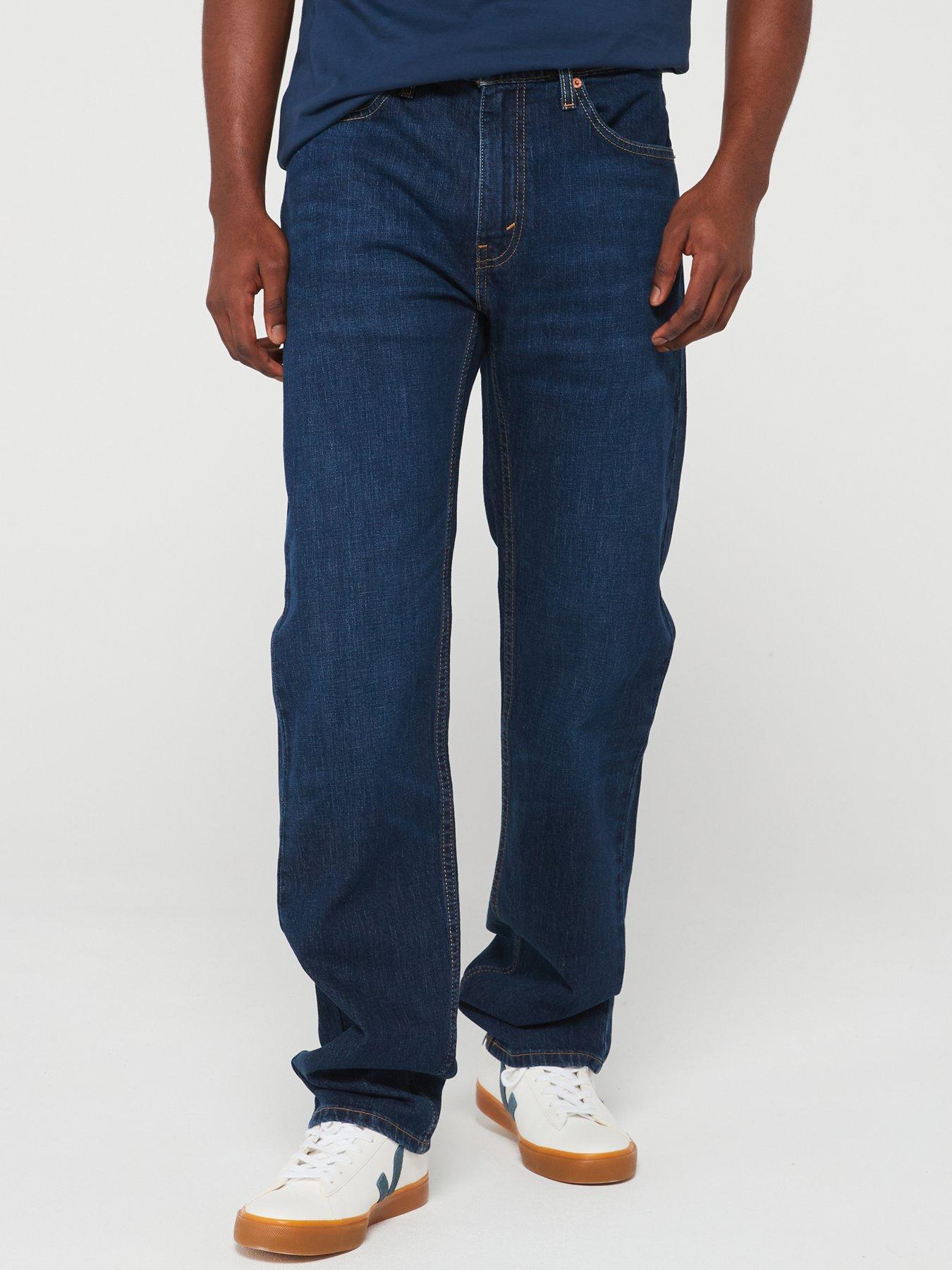 Image 1 of 5 of Levi's 505 Regular Straight Fit Jeans - Nail Loop Knot - Dark Blue
