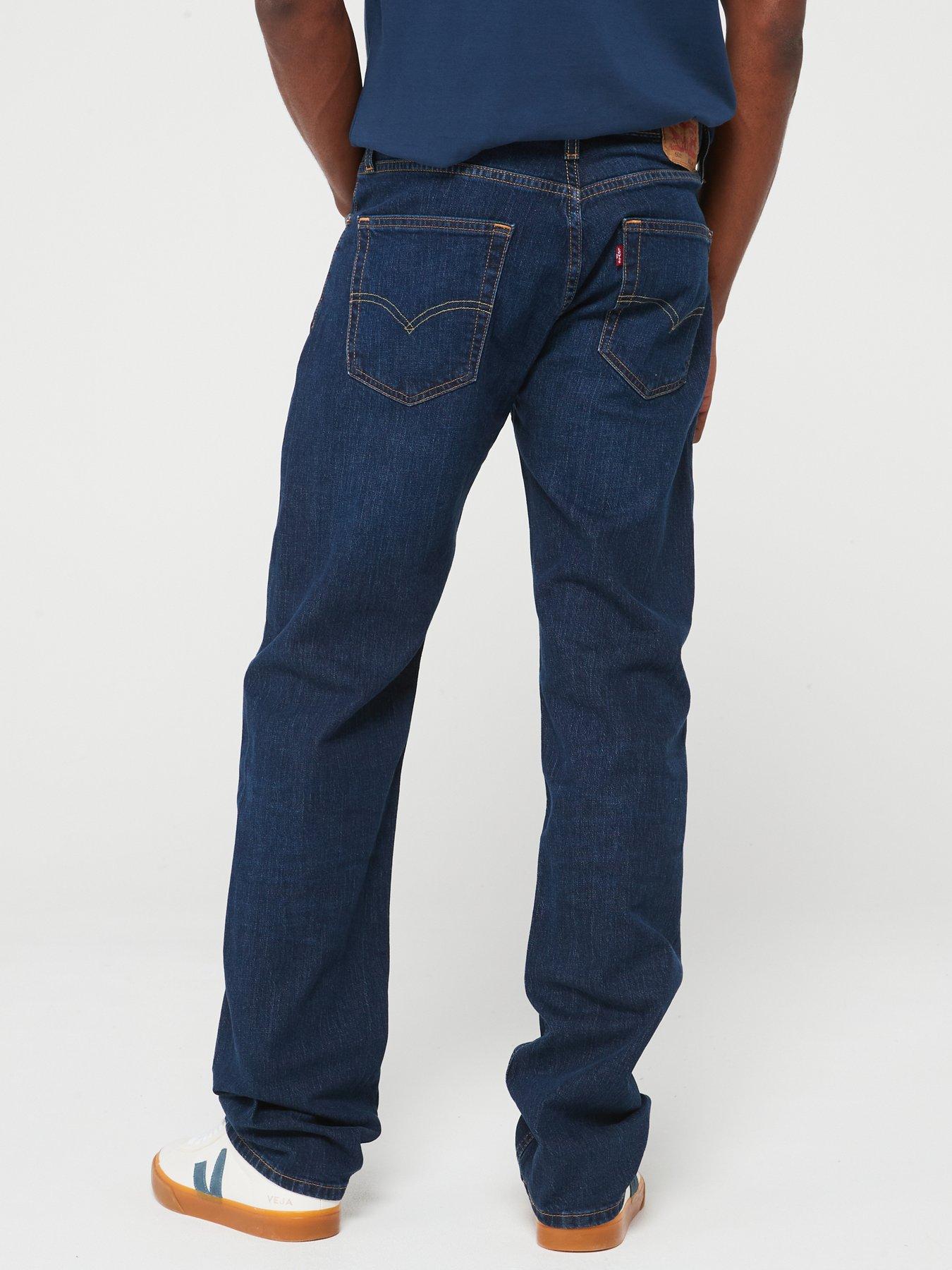 Image 2 of 5 of Levi's 505 Regular Straight Fit Jeans - Nail Loop Knot - Dark Blue