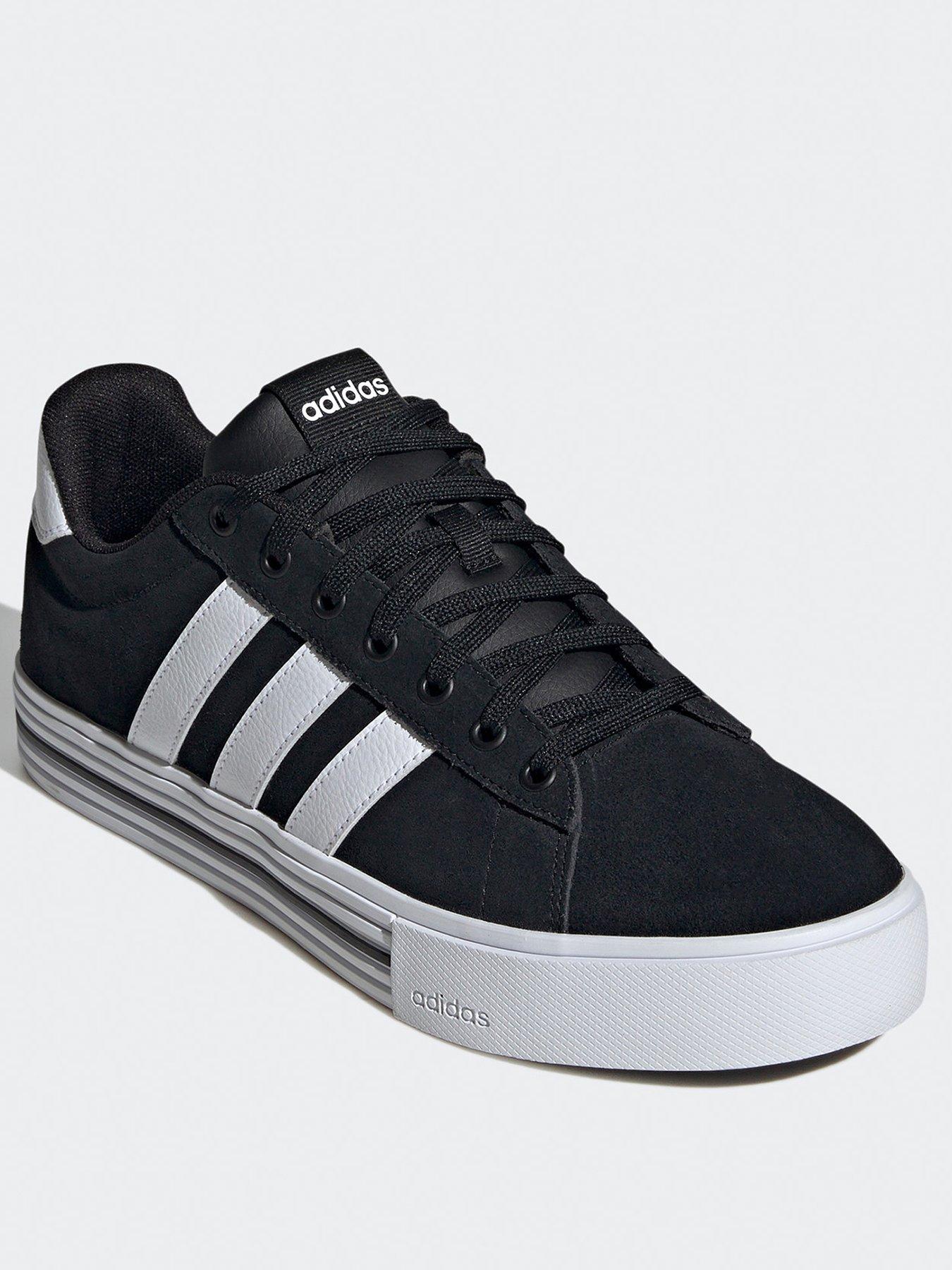 adidas-sportswear-mens-suede-daily-40-trainers-blackwhitestillFront