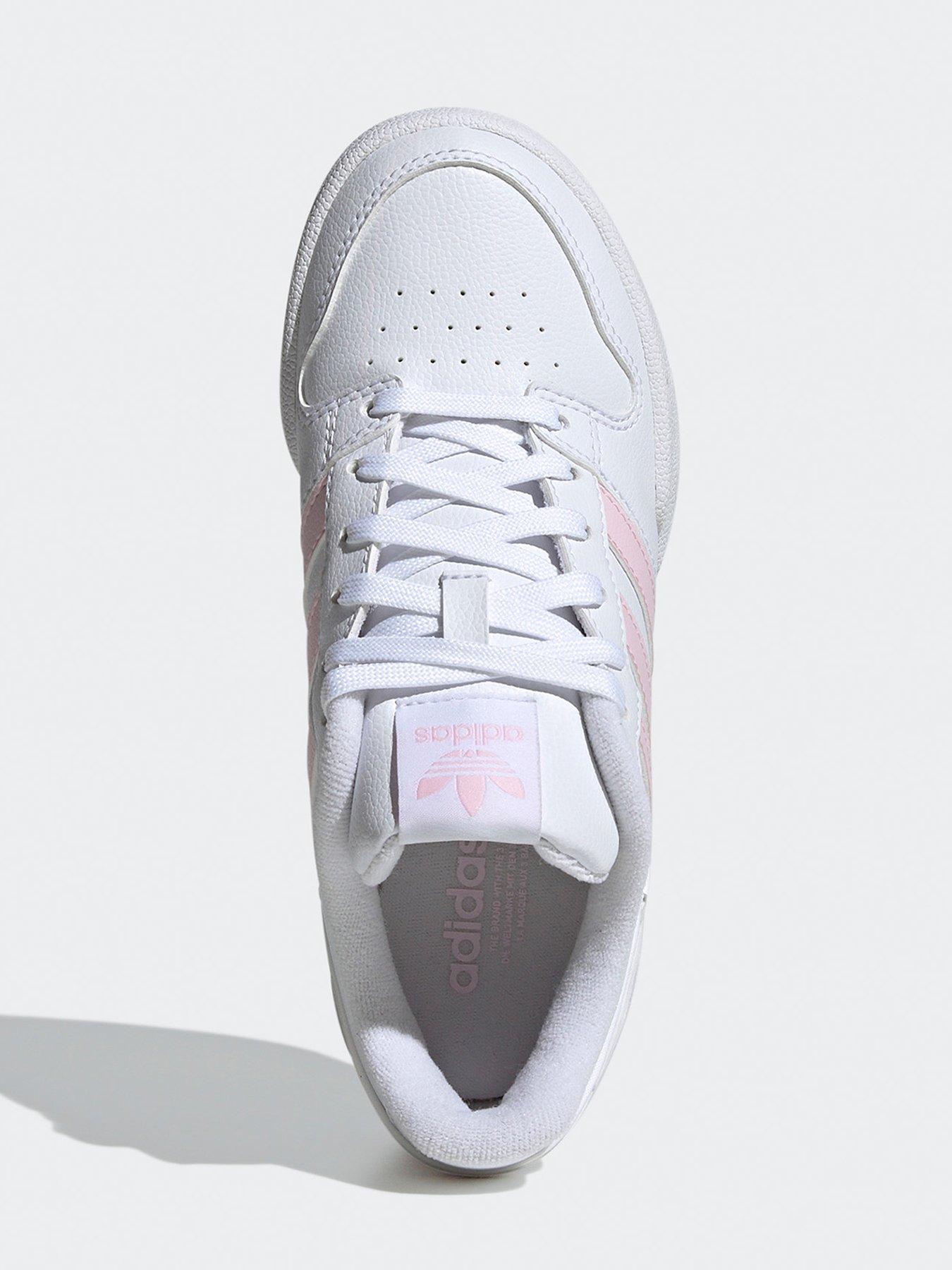 adidas-originals-older-unisex-team-court-2-trainers-whitepinkoutfit