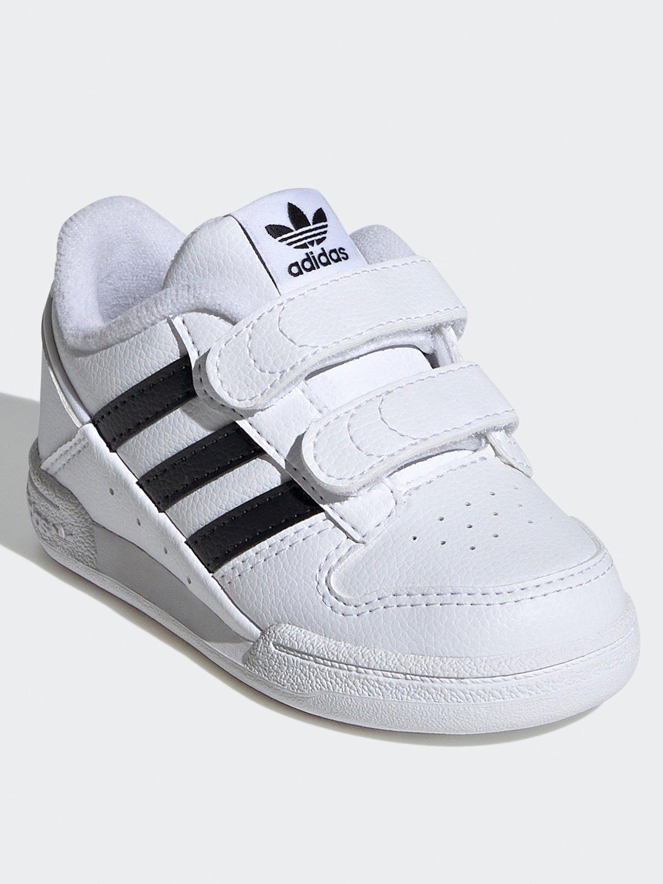 adidas-originals-unisex-infant-team-court-2-velcro-trainers-whiteblackstillFront