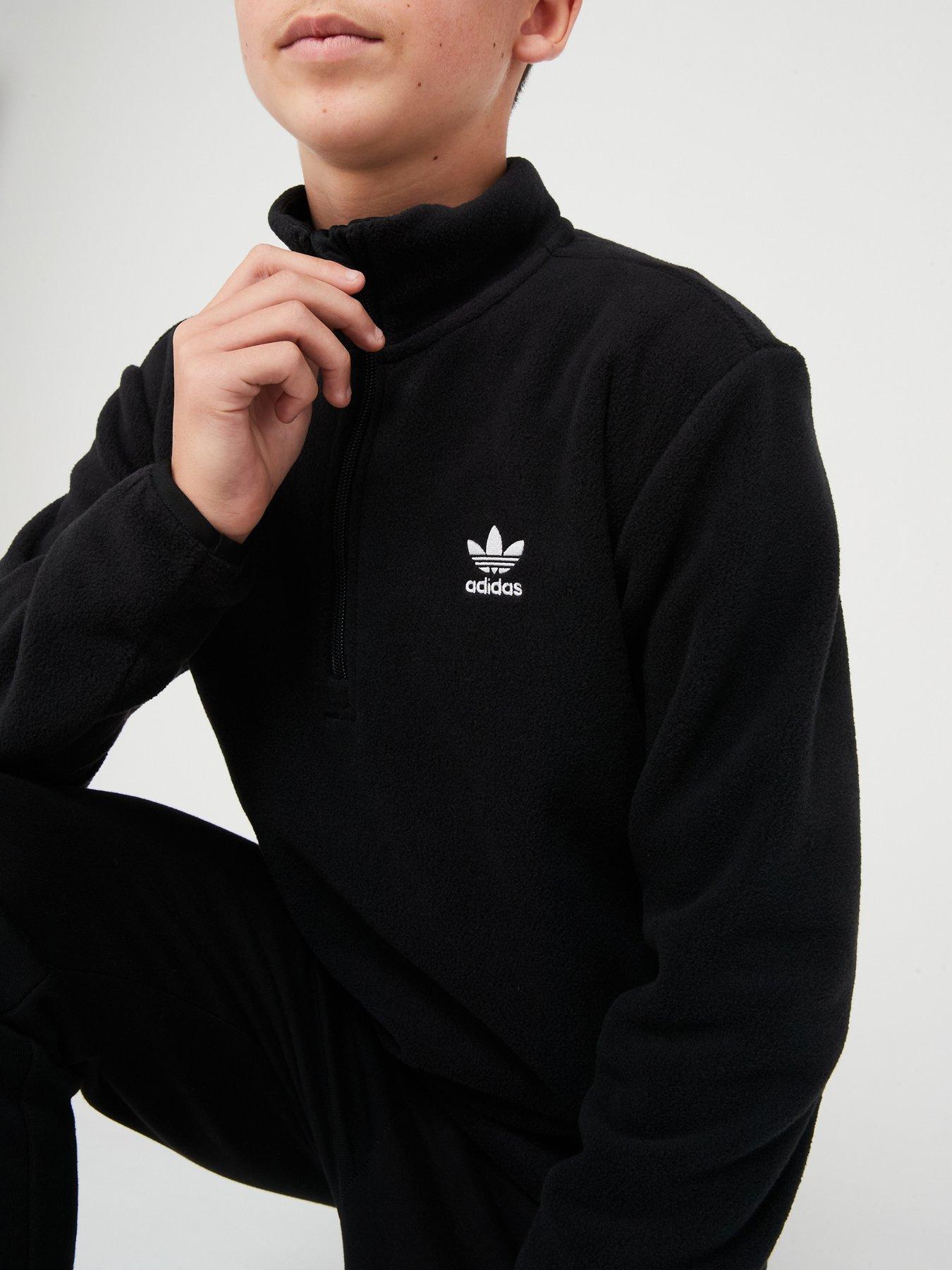 adidas-originals-older-unisex-polar-fleece-half-zip-blackdetail