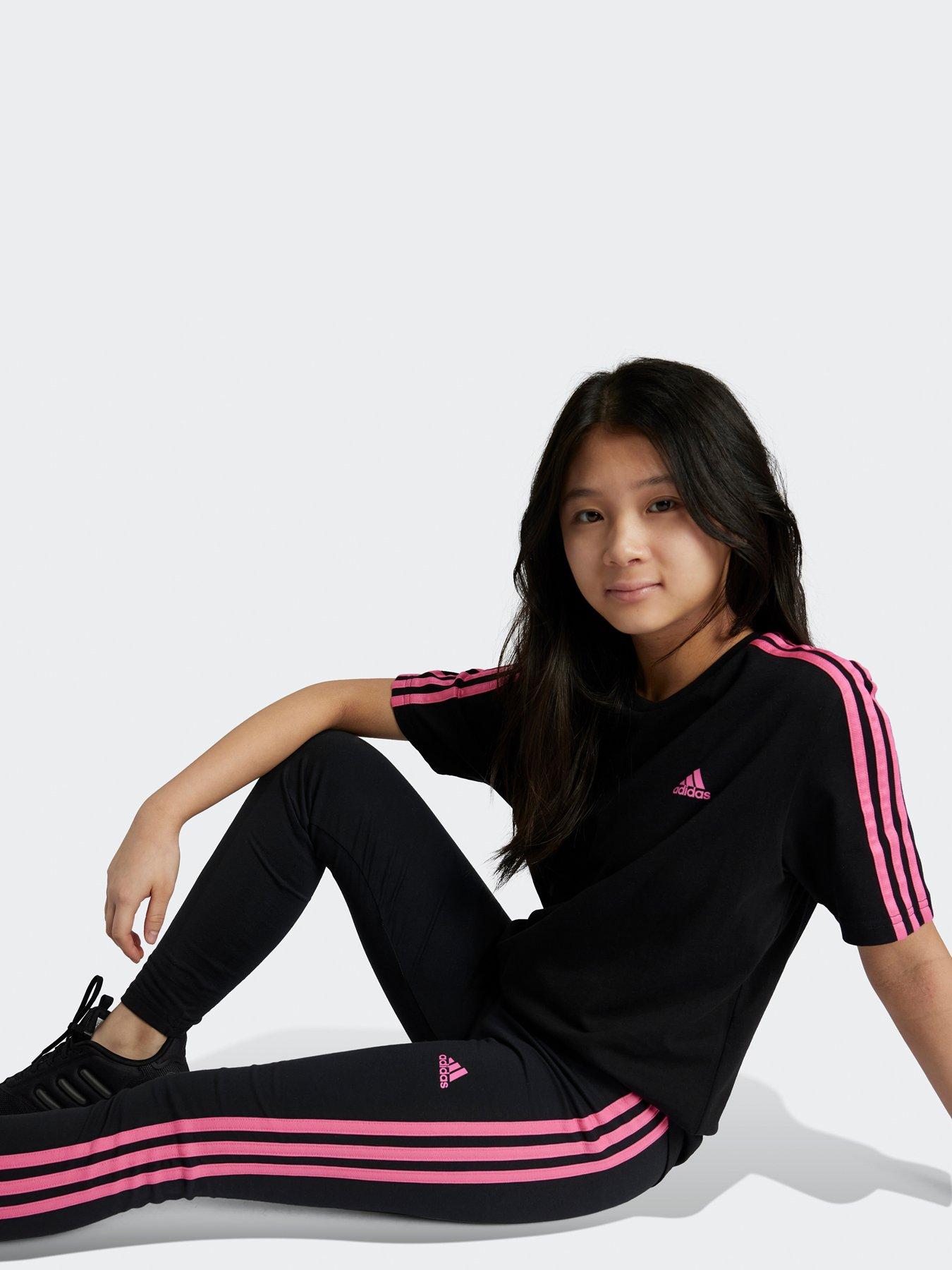 adidas-sportswear-junior-girls-essentials-3-stripe-tights-blackoutfit