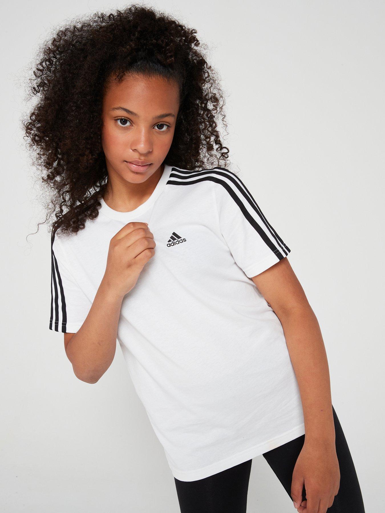 adidas-sportswear-junior-girls-essentials-3-stripe-t-shirt-white