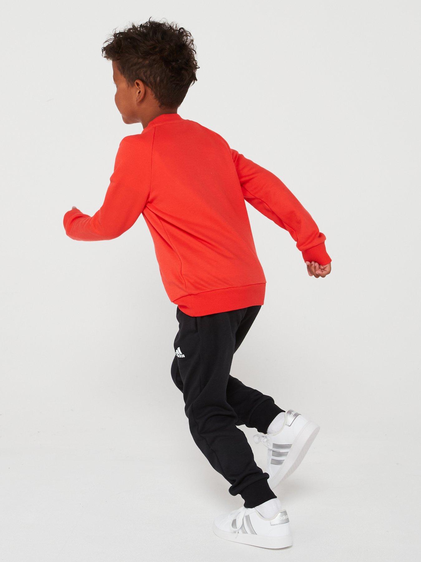 Image 2 of 5 of adidas Sportswear Younger Boys Essentials Big Logo Tracksuit - Red