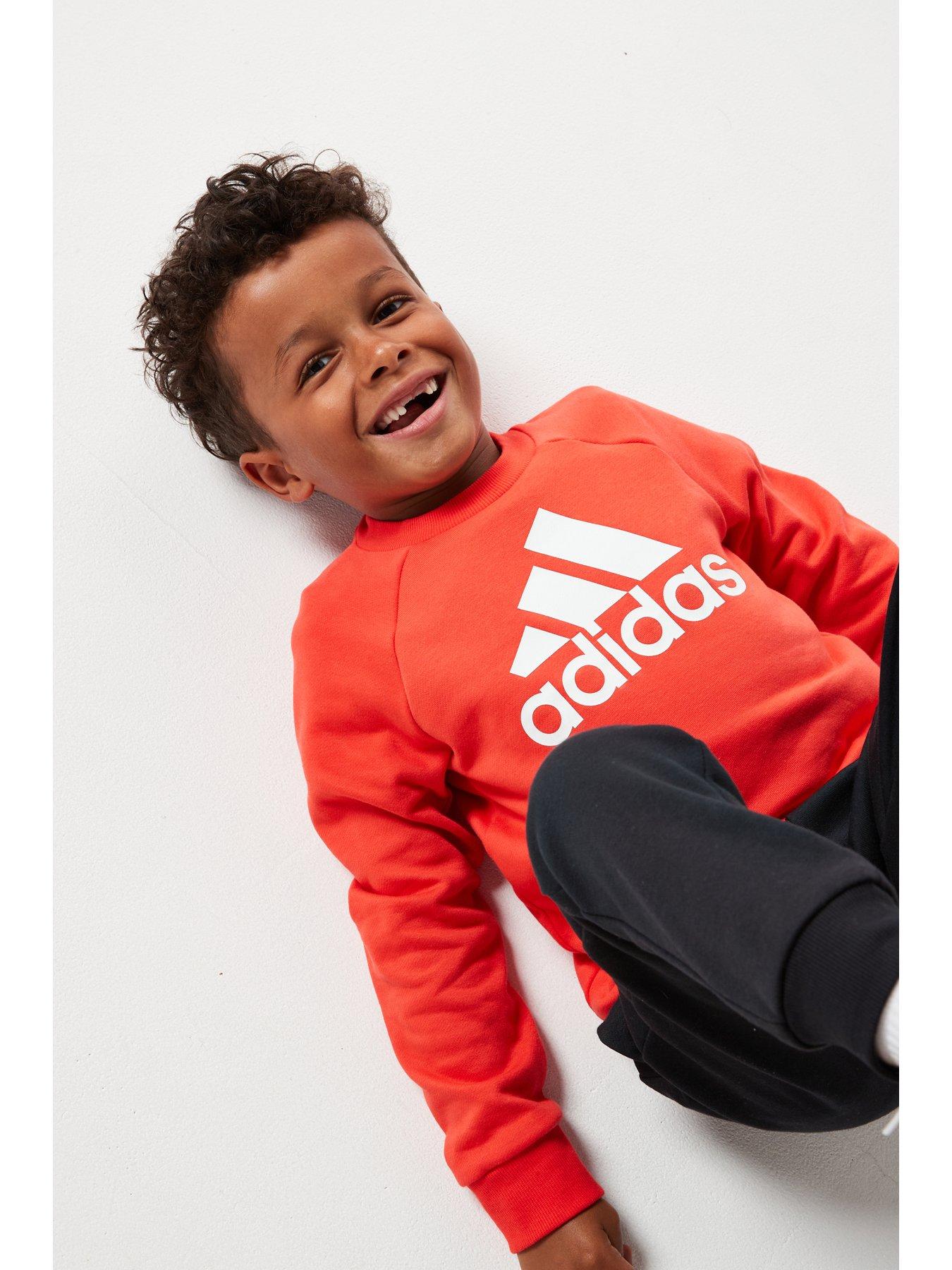 Image 5 of 5 of adidas Sportswear Younger Boys Essentials Big Logo Tracksuit - Red