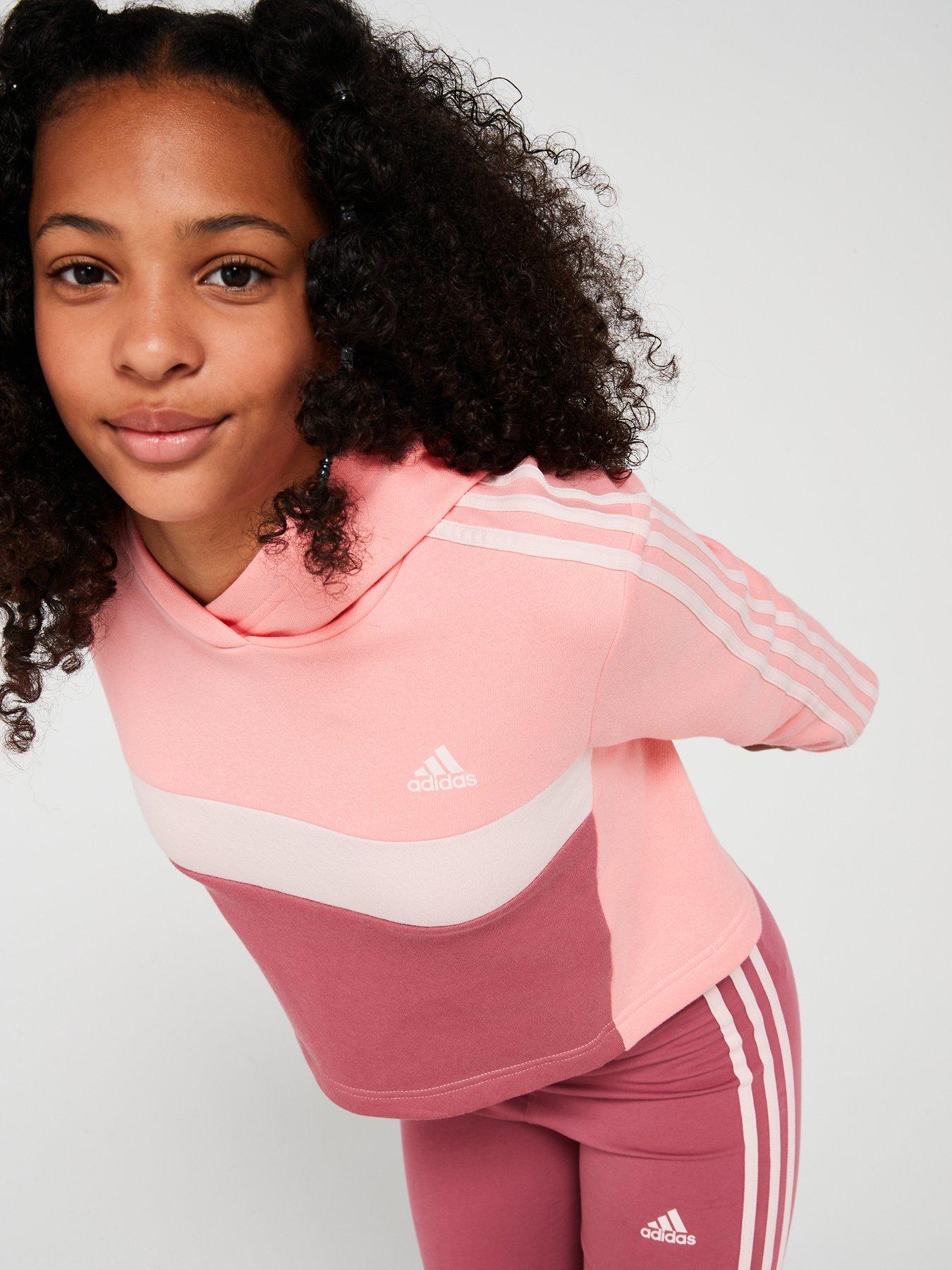 adidas-sportswear-junior-girls-3-stripe-hoodie-and-legging-set-pinkoutfit