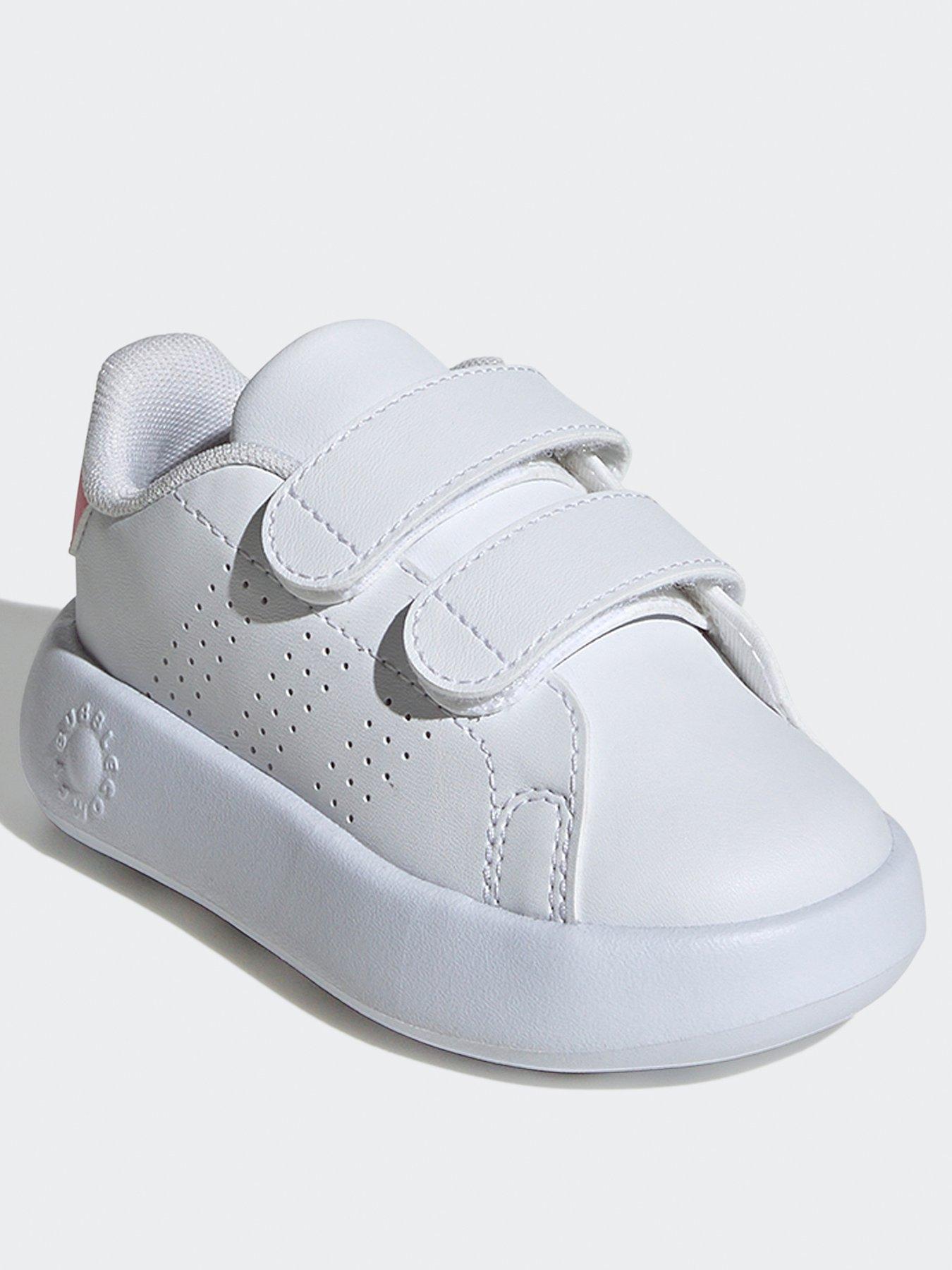 adidas-sportswear-infant-advantage-velcro-trainers-whitepinkstillFront