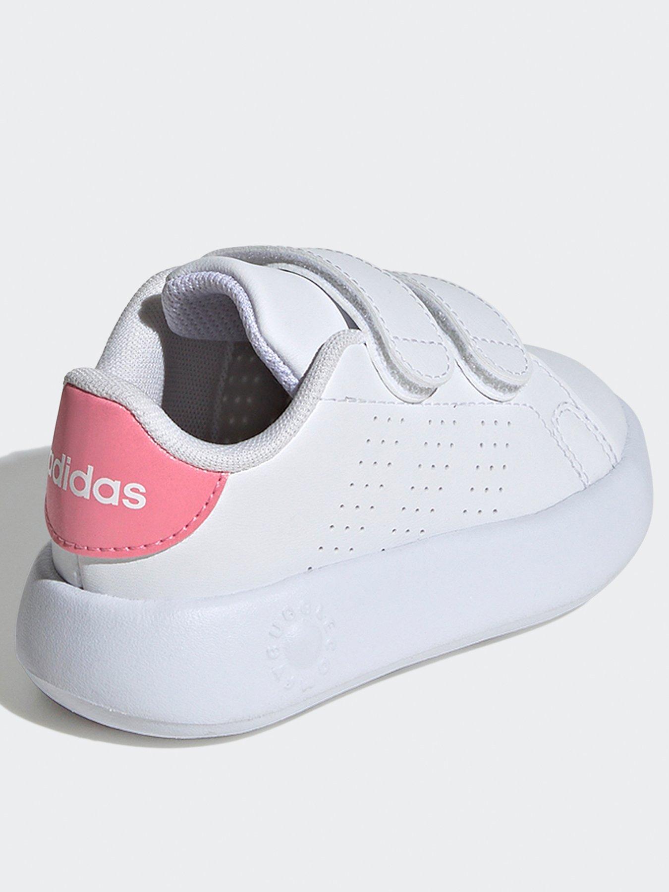 adidas-sportswear-infant-advantage-velcro-trainers-whitepinkback