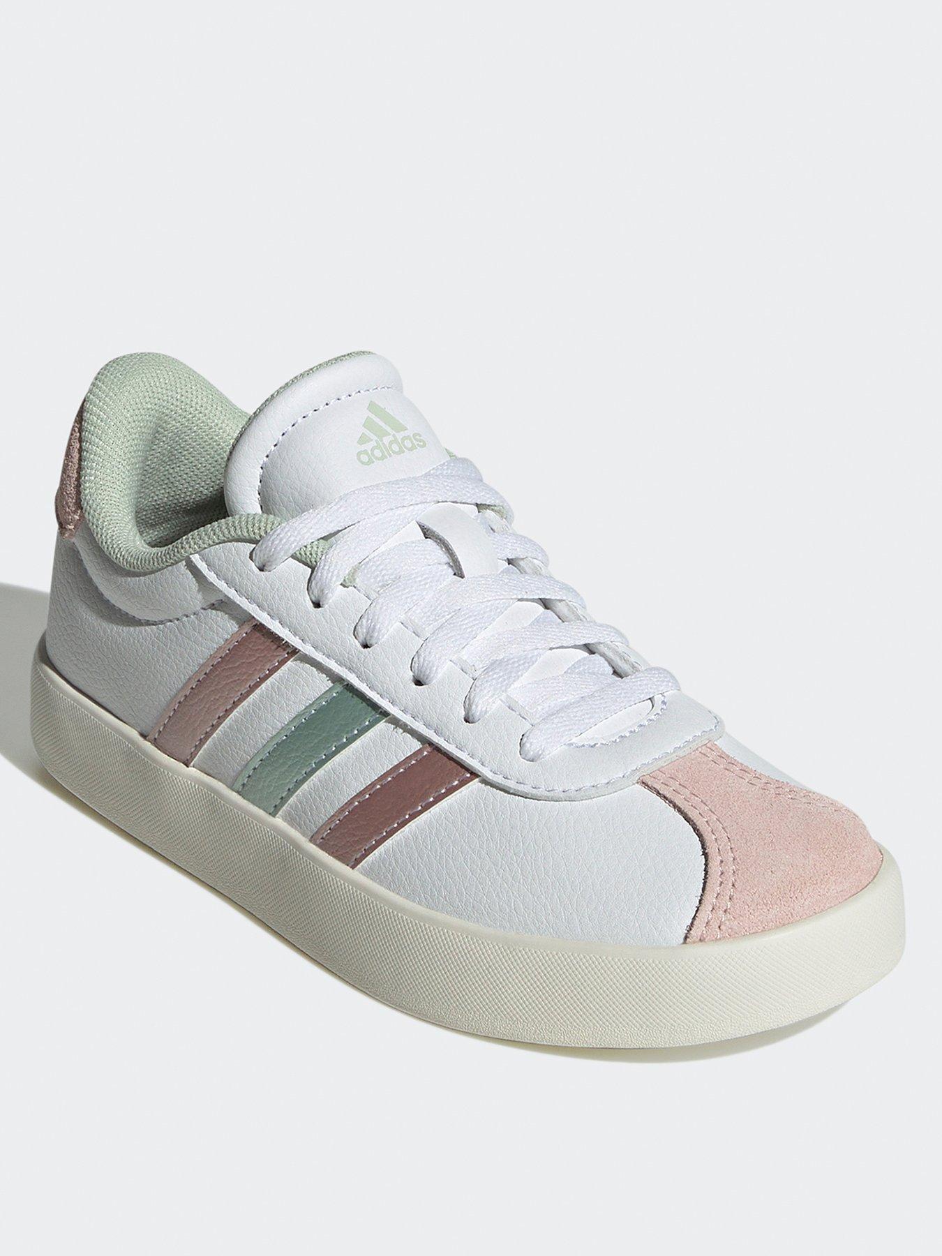 adidas-sportswear-kids-vl-court-30-trainers-whitegreenstillFront