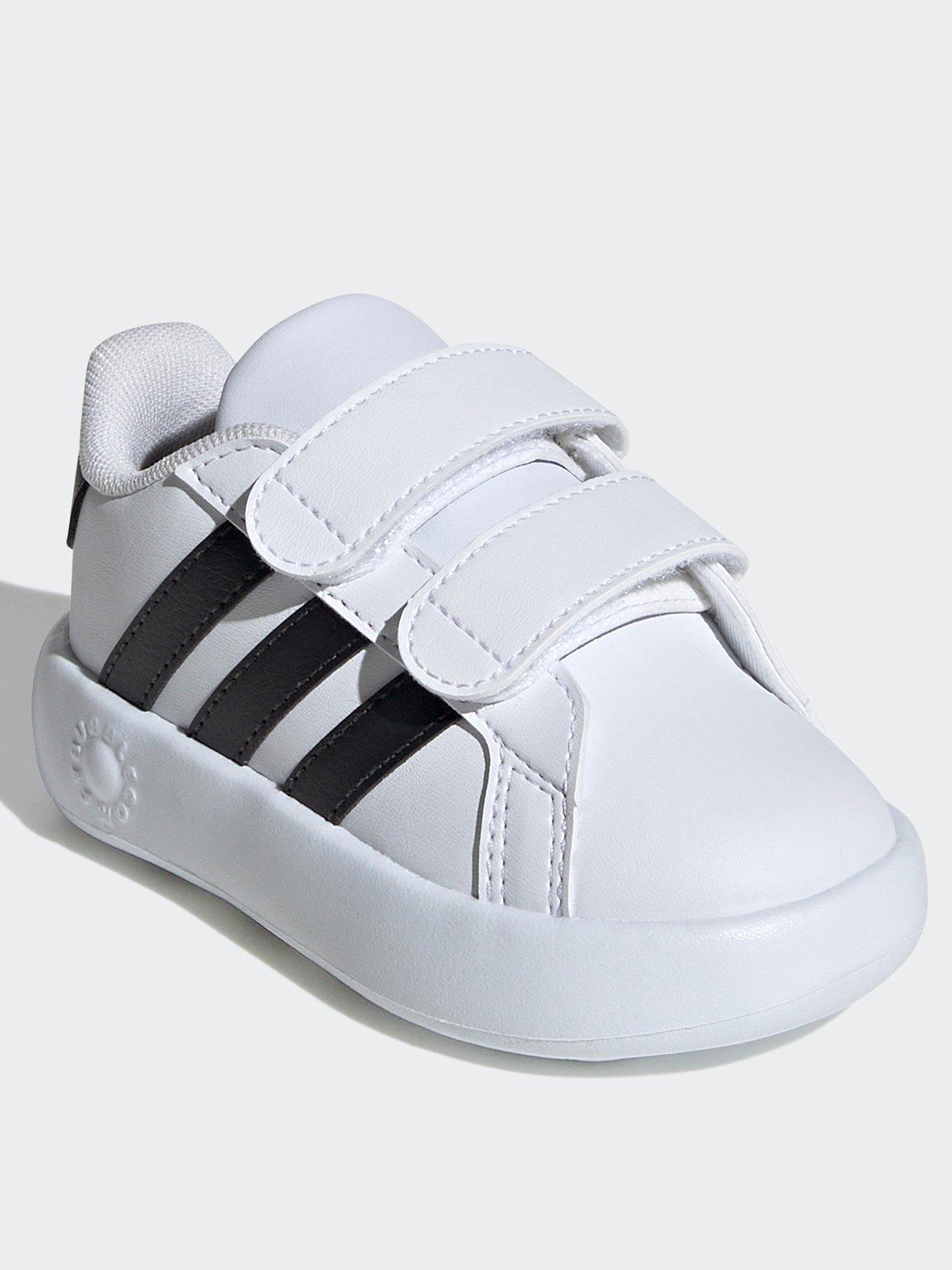 adidas-sportswear-infant-grand-court-20-velcro-trainers-whiteblackstillFront