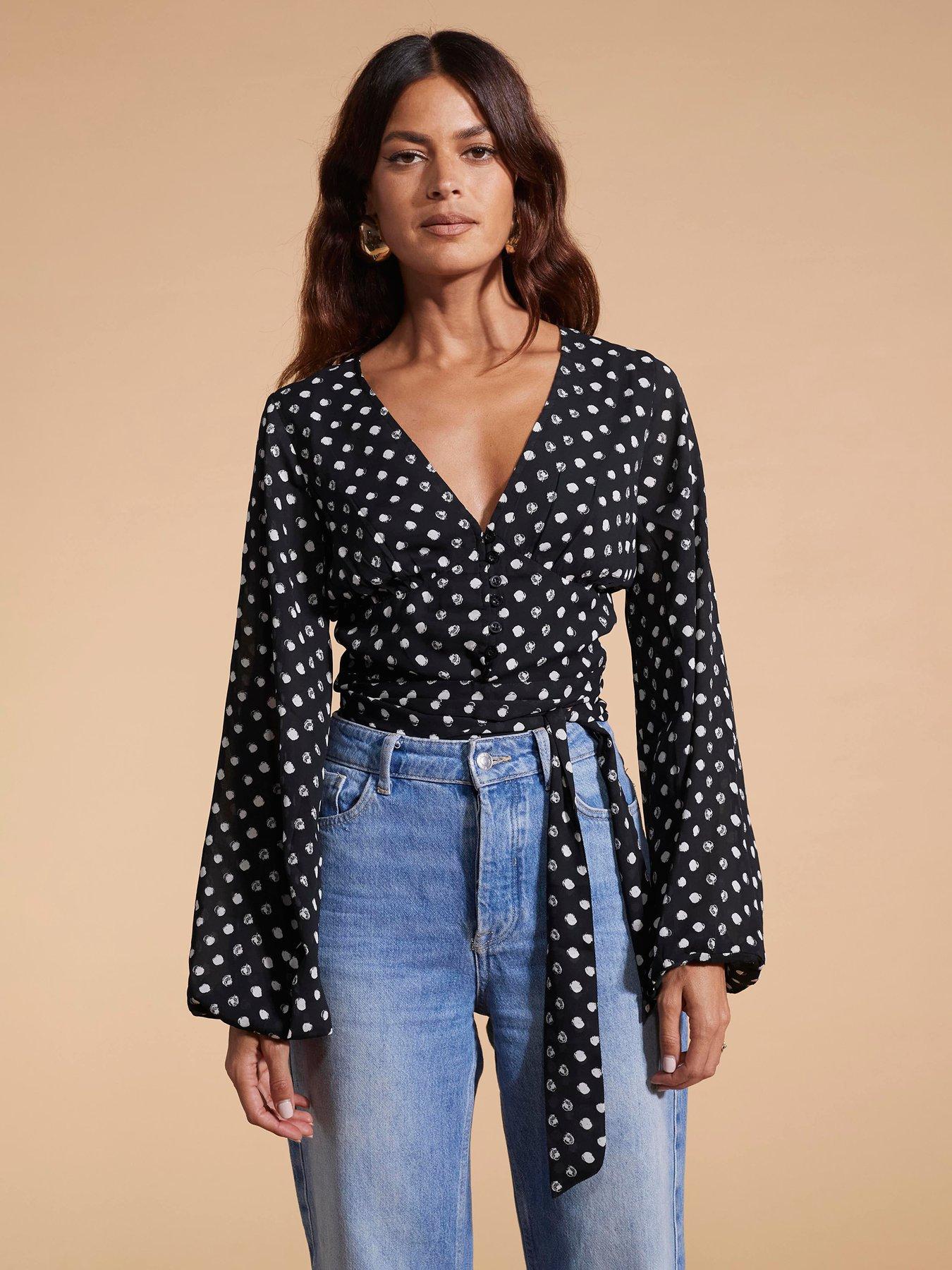 dancing-leopard-polka-dot-blouse-black