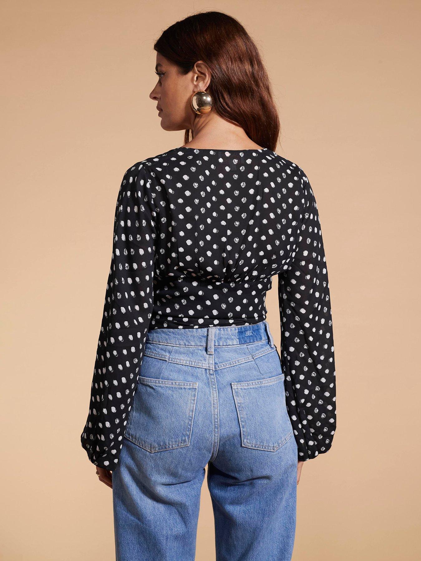 dancing-leopard-polka-dot-blouse-blackstillFront