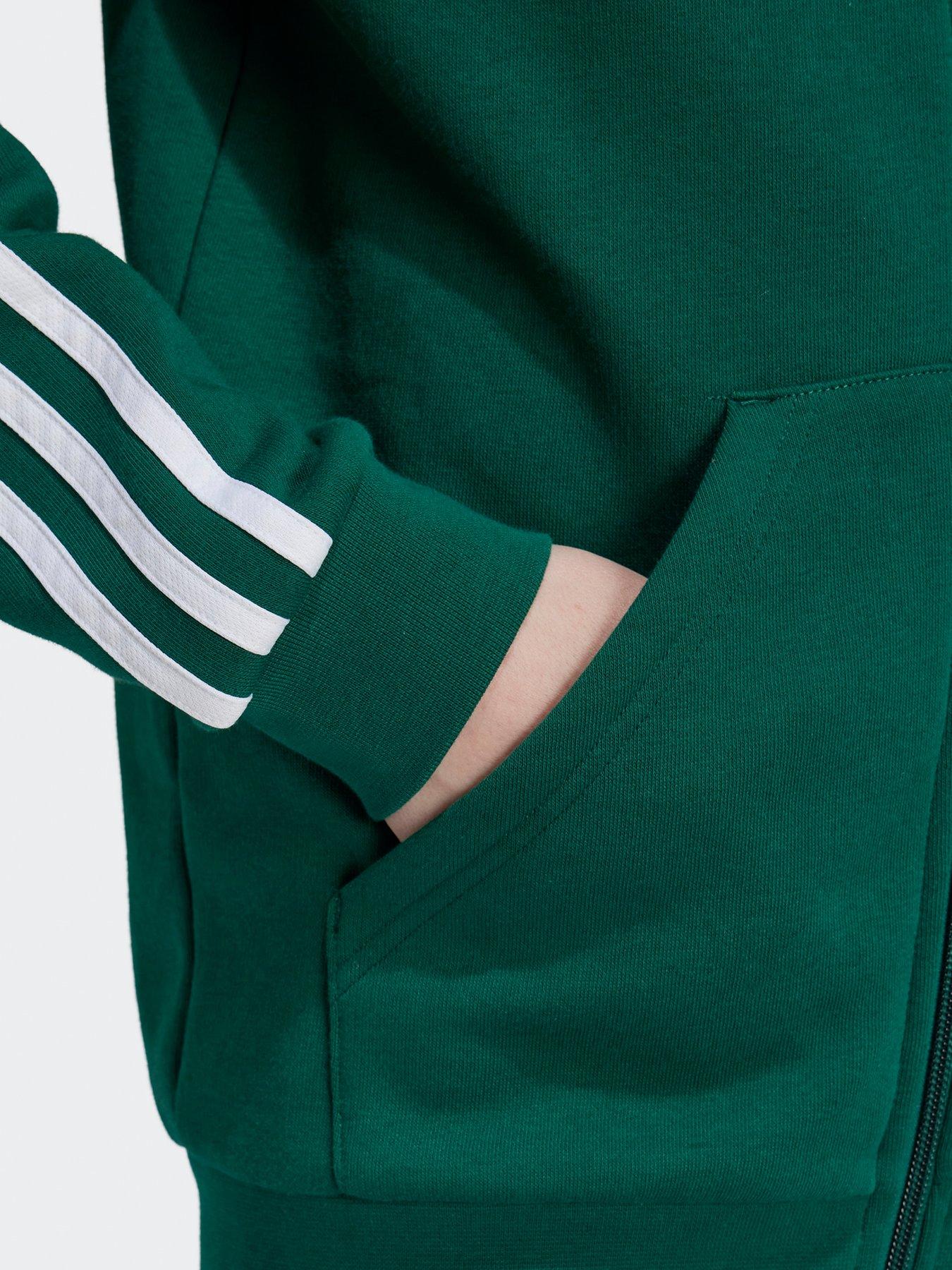 adidas-sportswear-junior-boys-essentials-3-stripe-full-zip-hoodie-greendetail