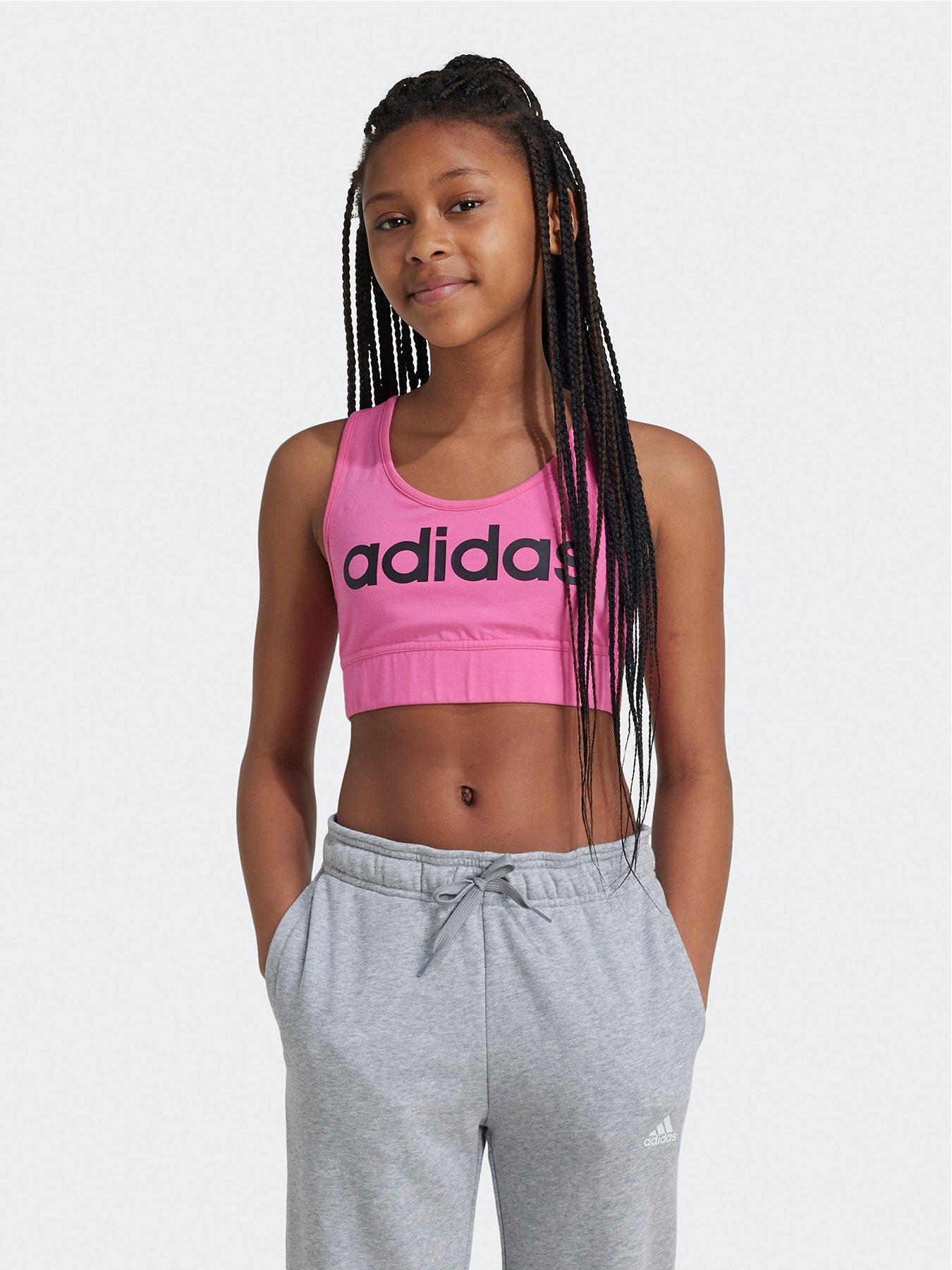 adidas-sportswear-junior-girls-essentials-linear-logo-sports-bra-pinkblackfront