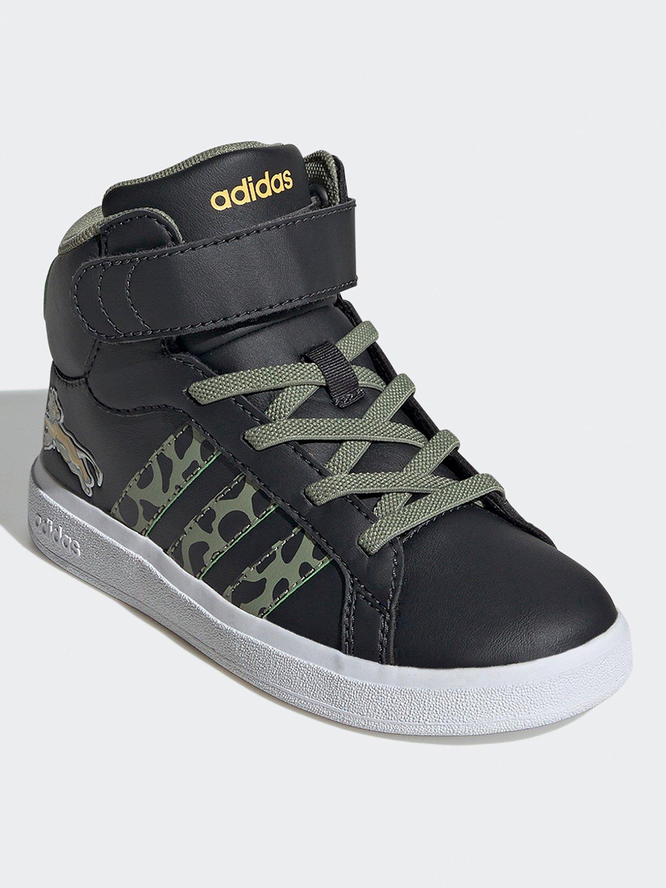 adidas-sportswear-kids-grand-court-mid-lionking-trainers-dark-greystillFront