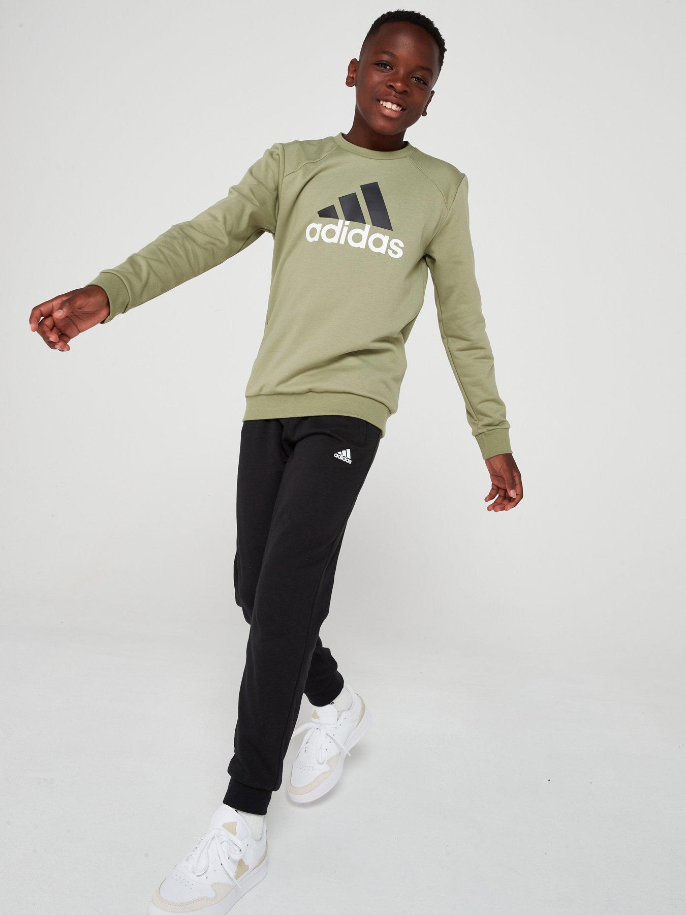 Green adidas tracksuit junior best sale