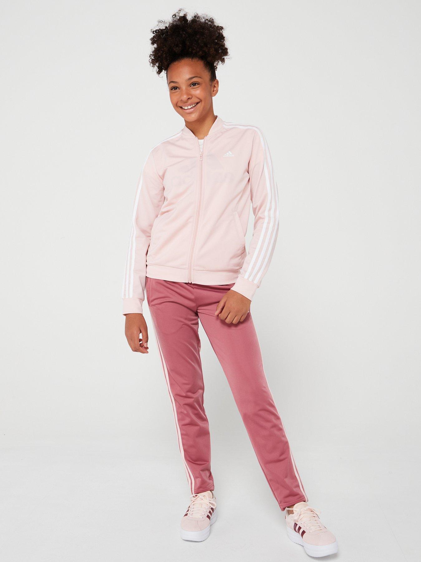 adidas-sportswear-junior-girls-essentials-3-stripe-zip-up-top-pinkfront