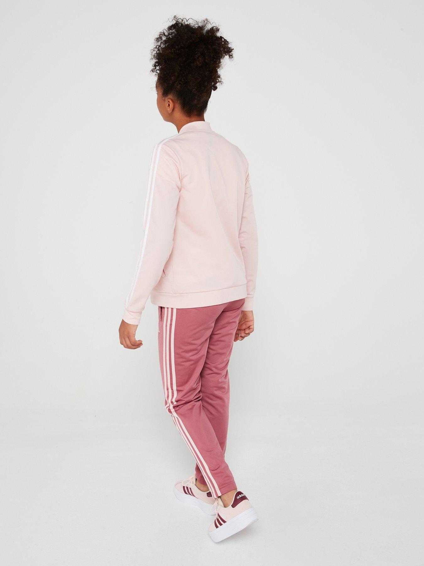 adidas-sportswear-junior-girls-essentials-3-stripe-zip-up-top-pinkstillFront